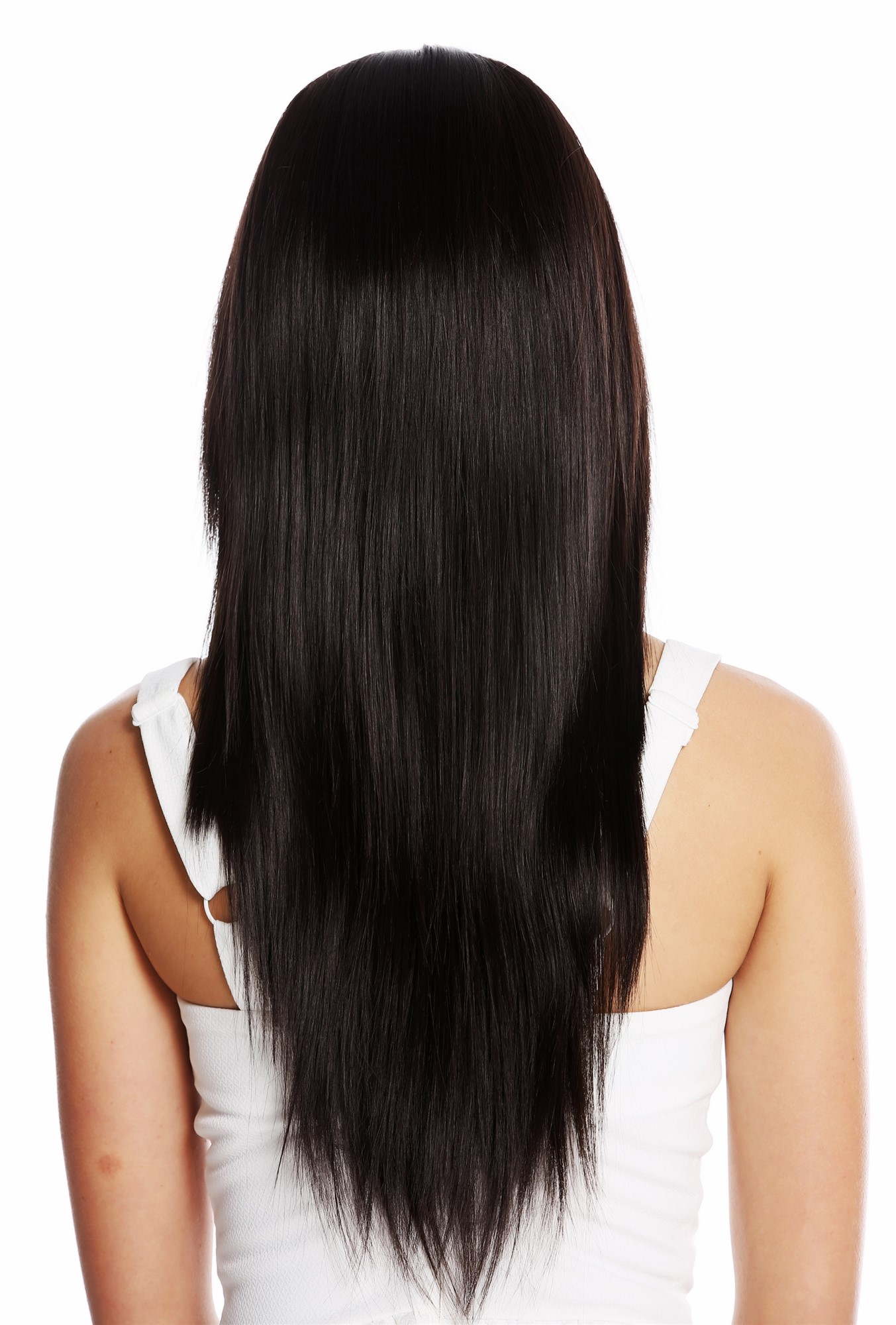 Women's wig lady wig long sleek layered middle parting dark brown VK-34, view 4, WIG ME UP: Your Perücken Online Shop Quality Wigs, Ladies, dark brown, straight, long