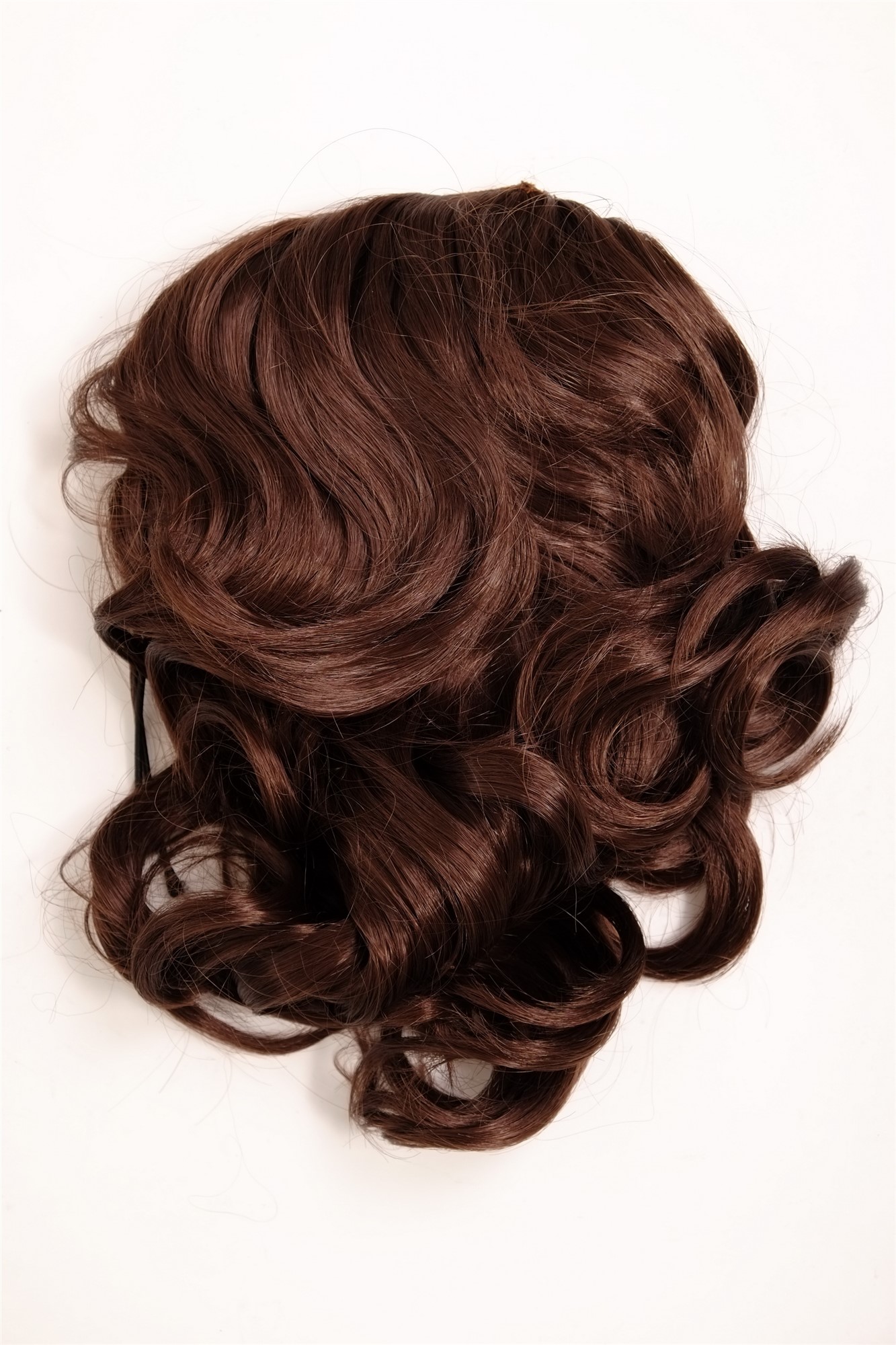 JL-3023-6 Hairpiece PONYTAIL with comb and elastic draw string short wavy voluminous mahogany brown mix 14", view 5, WIG ME UP: Your Perücken Online Shop Ponytails, medium ash brown, wavy, shoulder-length