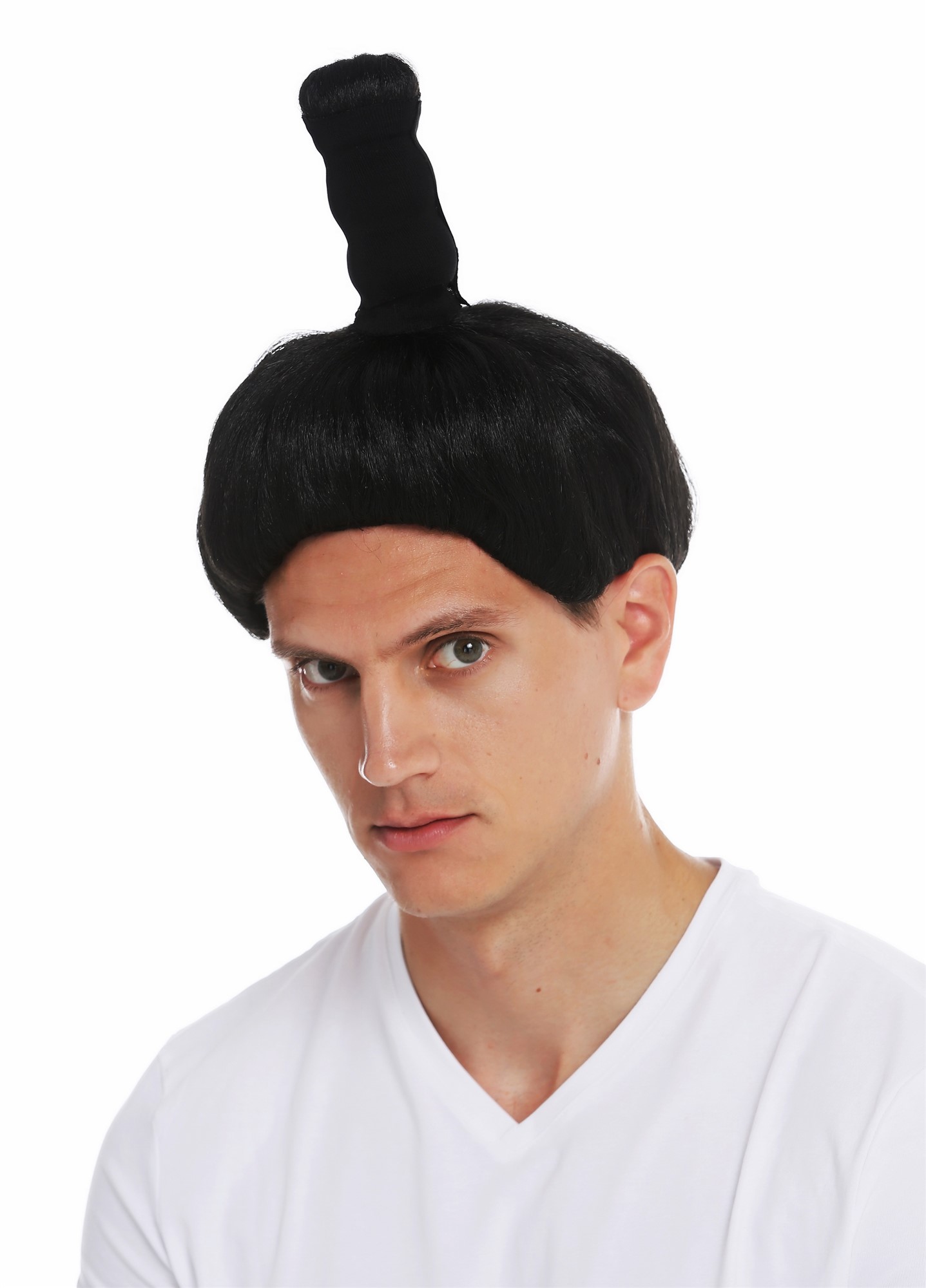 Wig Halloween carnival men women Samurai Chinese Japan sword fight 68619, view 3, WIG ME UP: Your Perücken Online Shop Party Wig, Men, pitch black, straight, short