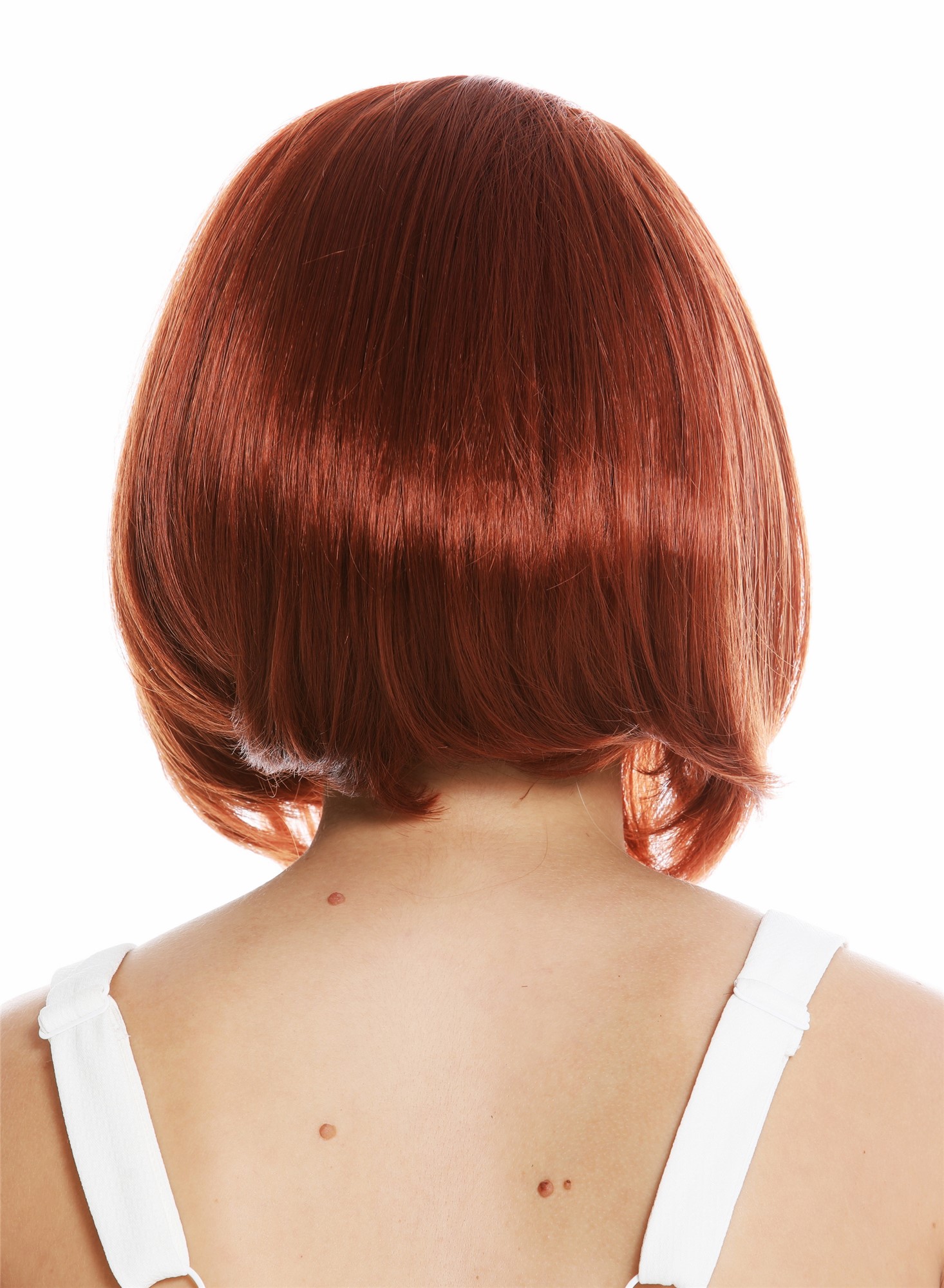 hochwertige Qualitätsperücken, Perücke Kurz Stirnband Retro Kupfer Rot GFW948-H-130, Ansicht 4, WIG ME UP: Ihr Perücken Online Shop glatte Tressen-Perücke mit Gummizug und Stirnband Kupferrot kurze Haare für Damen