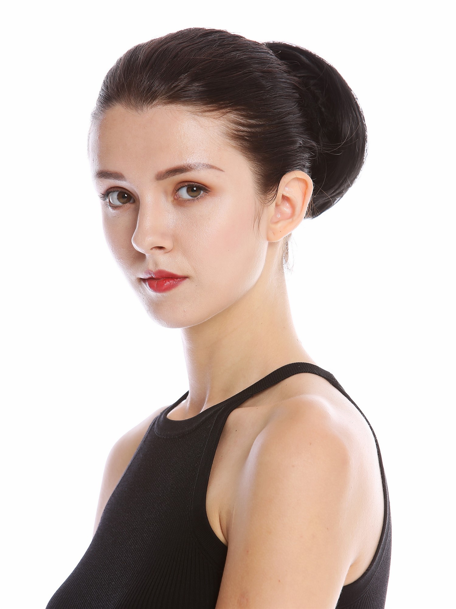 Ponytail Hairpiece very short straight voluminous like hair bun black 909AB-V, view 5, WIG ME UP: Your Perücken Online Shop Ponytails, Black, curled, short