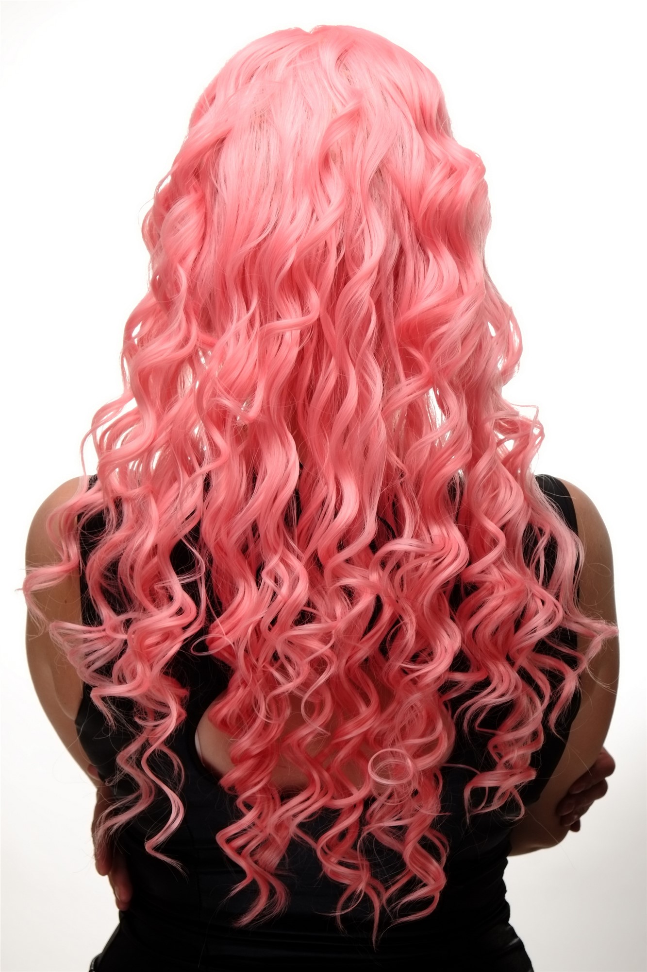 hochwertige Qualitätsperücken, Perücke Rosa lang Locken Scheitel GF-W2169-TF2317-T6141, Ansicht 4, WIG ME UP: Ihr Perücken Online Shop lockige Tressen-Perücke Rosa-Mix lange Haare für Damen