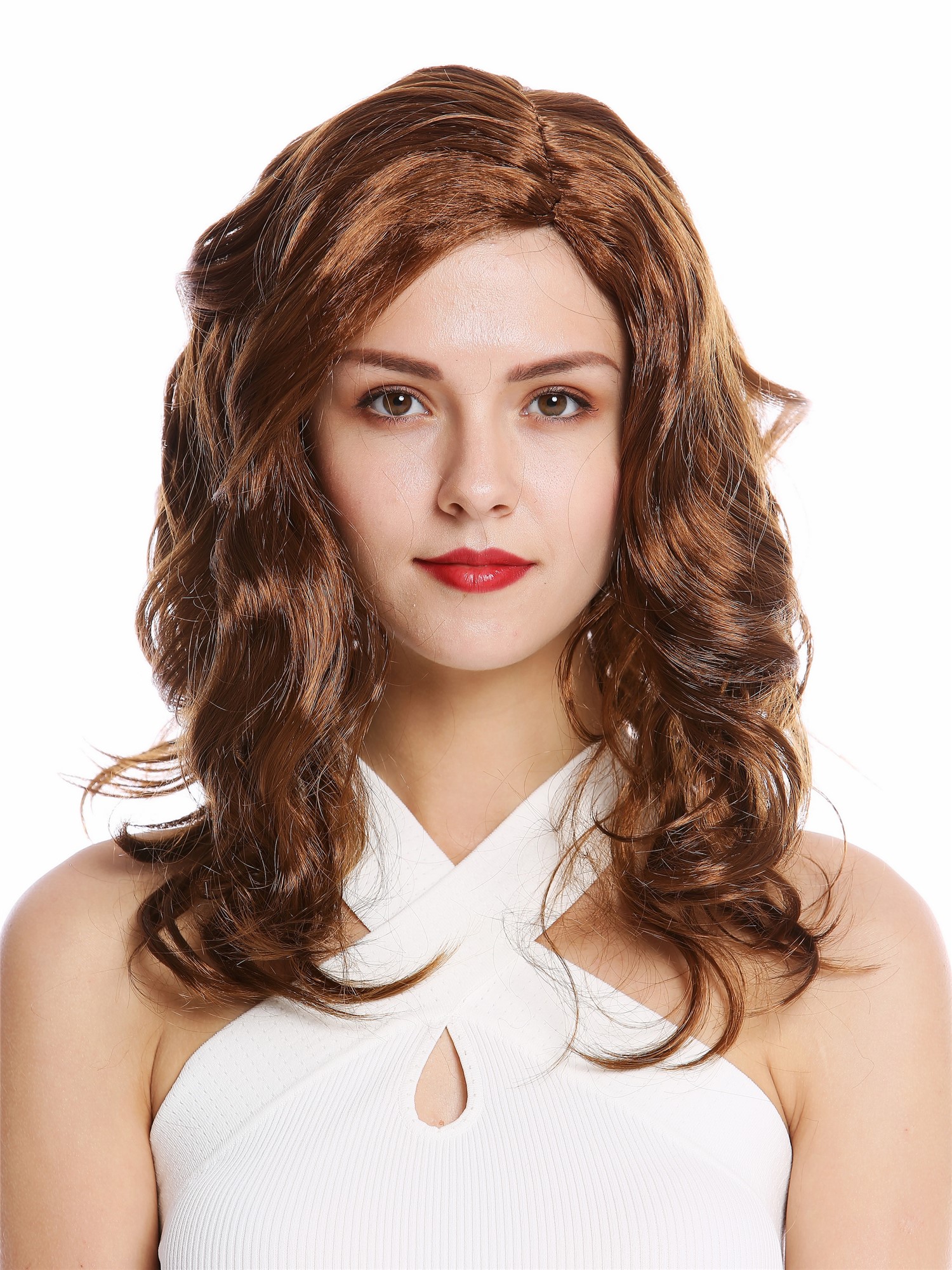 Party Wig, Ladies, Brown, wavy, long