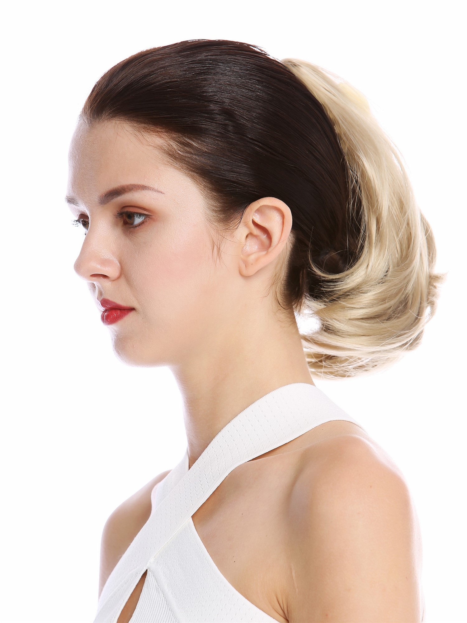 Ponytail Hairpiece Extensions short wavy light ash blond 10" 506-V-24, view 3, WIG ME UP: Your Perücken Online Shop Ponytails, ash blonde, curled, short
