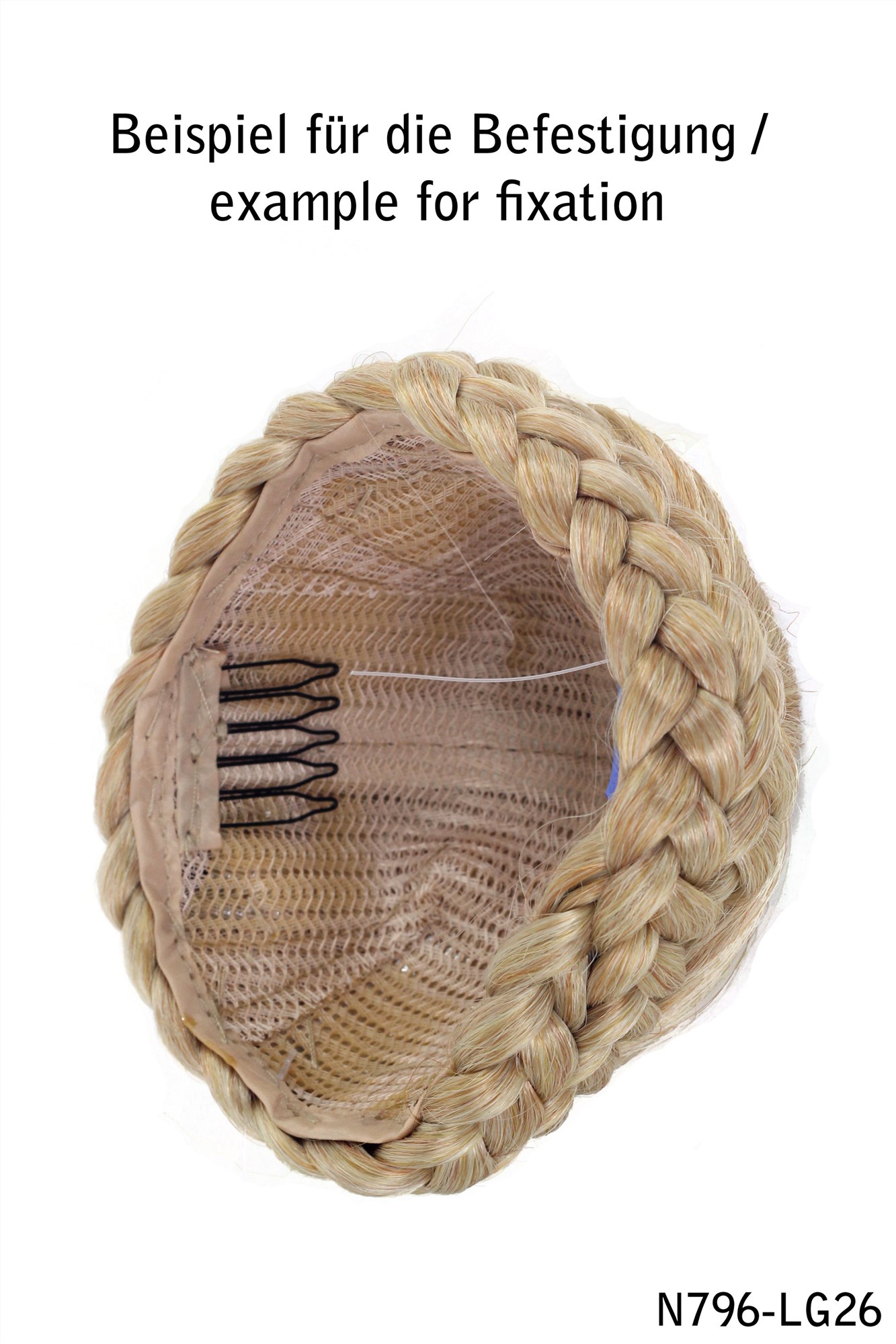 Haarteil Haarknoten Dutt geflochten Schwarz N796-2, Ansicht 4, WIG ME UP: Ihr Perücken Online Shop geflochtener Dutt Haarteil Schwarzbraun