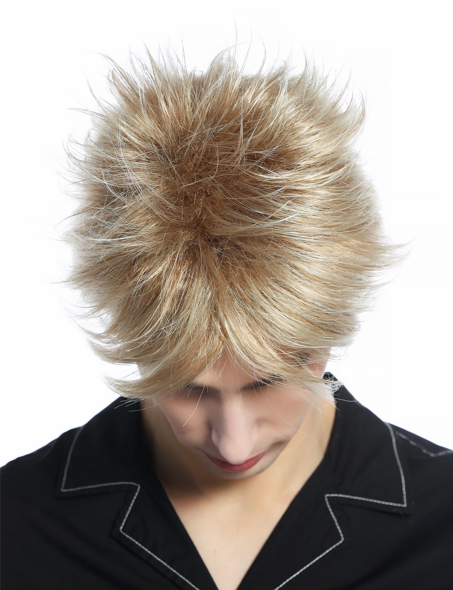 Wig Men Women short wild unruly 80s retro style blond platinum highlights M-261, view 5, WIG ME UP: Your Perücken Online Shop Quality Wigs, Unisex, Blondmix, straight, short
