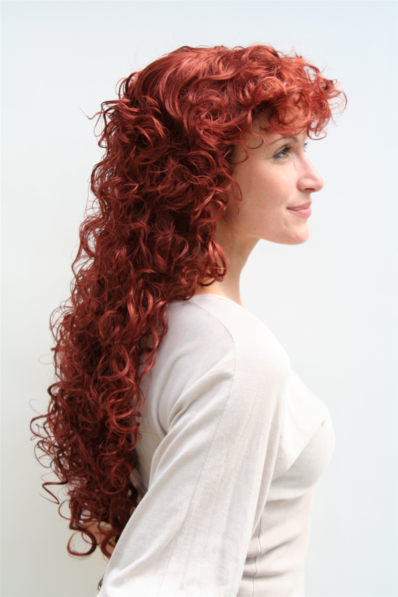 Quality Wigs, Ladies, copper, curled, long