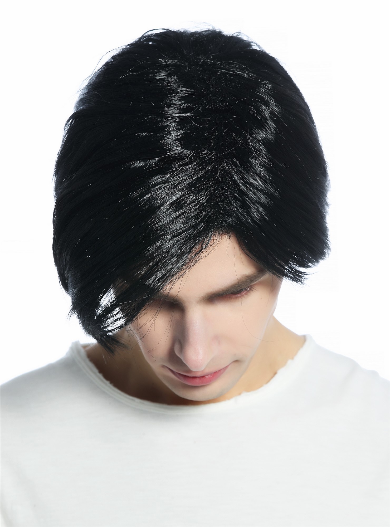 Halloween Carnival Wig Men Women unisex parting short straight Emo black CW-001, view 5, WIG ME UP: Your Perücken Online Shop Party Wig, Unisex, Black, straight, short