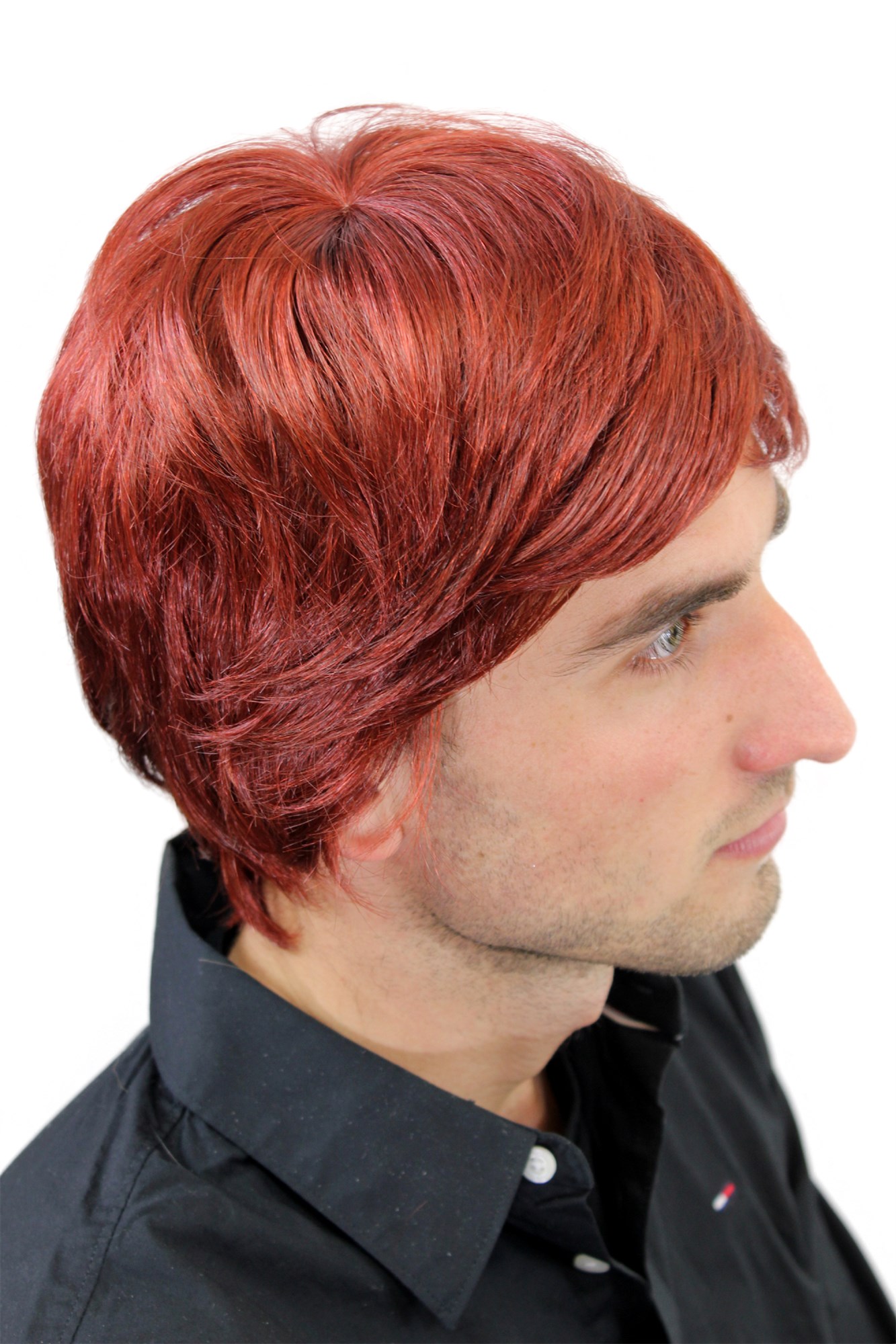 Men's WIG (for Men or Unisex) HIGH  synthetic short RED REDDISH youthful young look Man, view 5, WIG ME UP: Your Perücken Online Shop Quality Wigs, Men, Red, straight, short