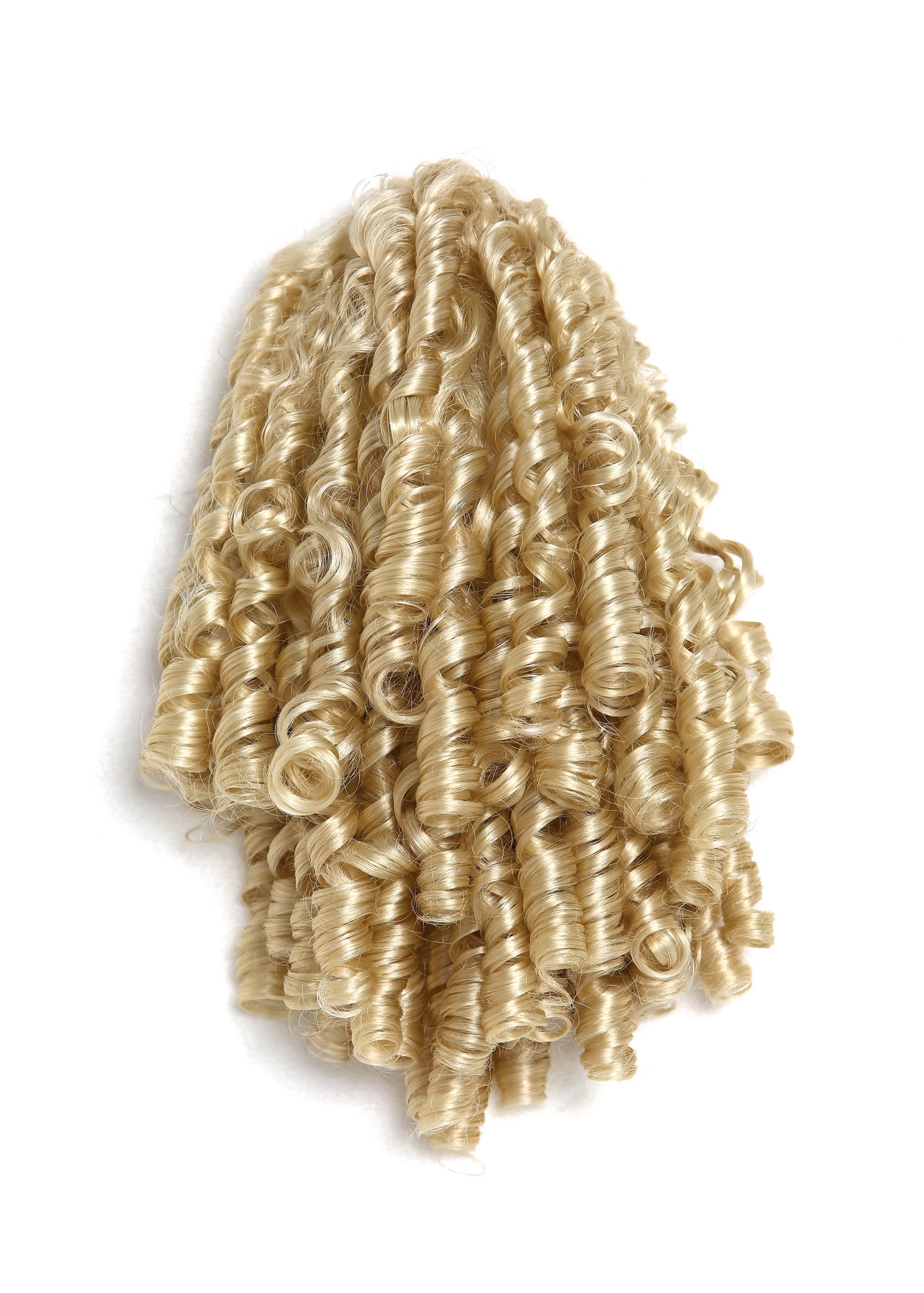 hochwertiger Zopf Pferdeschwanz Korkenzieher-Locken lockig Platinblond N900A+2-V-613, Ansicht 7, WIG ME UP: Ihr Perücken Online Shop lockiges Zopf-Haarteil Platinblond 30 cm lang