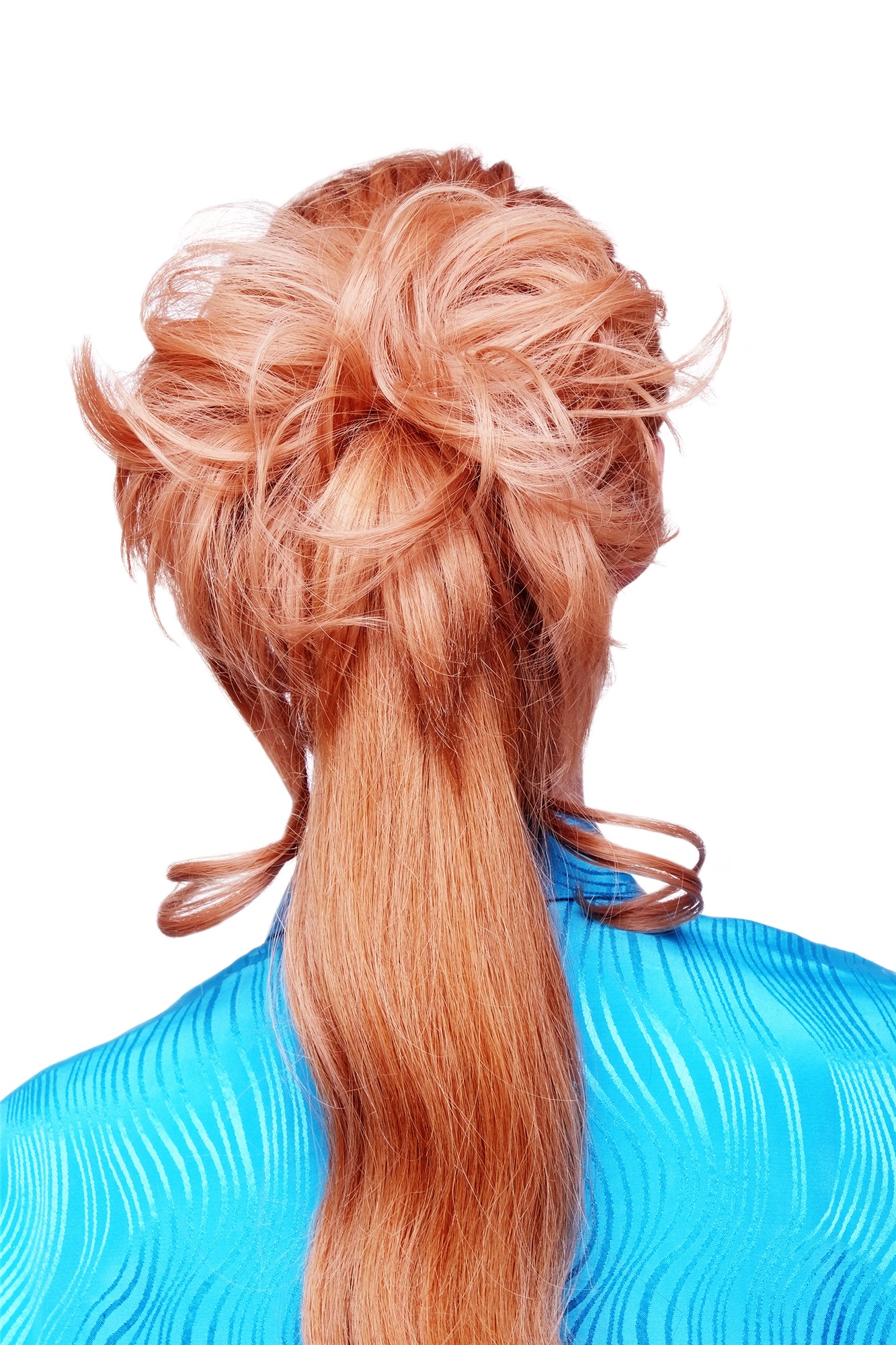 Hair Piece baroque voluminous wild curled scrunchy comb middle blonde YZF-3072HT, front view, WIG ME UP: Your Perücken Online Shop Ponytails, Blonde, curled, shoulder-length