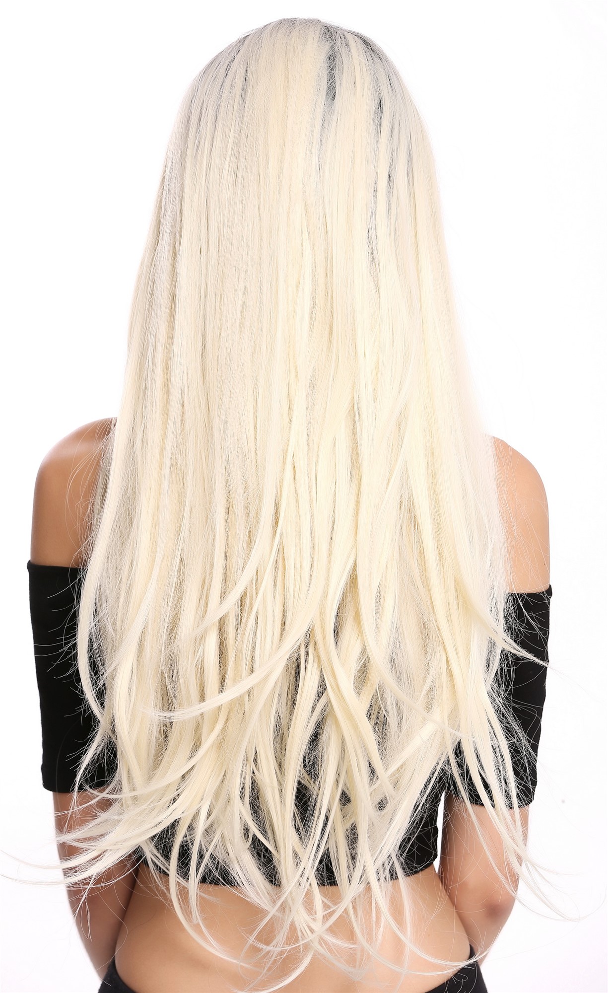 Lady wig lace front mono middle parting long straight ombre black blonde RSK-01, view 4, WIG ME UP: Your Perücken Online Shop Quality Wigs, Ladies, Black,Blonde, wavy, very long