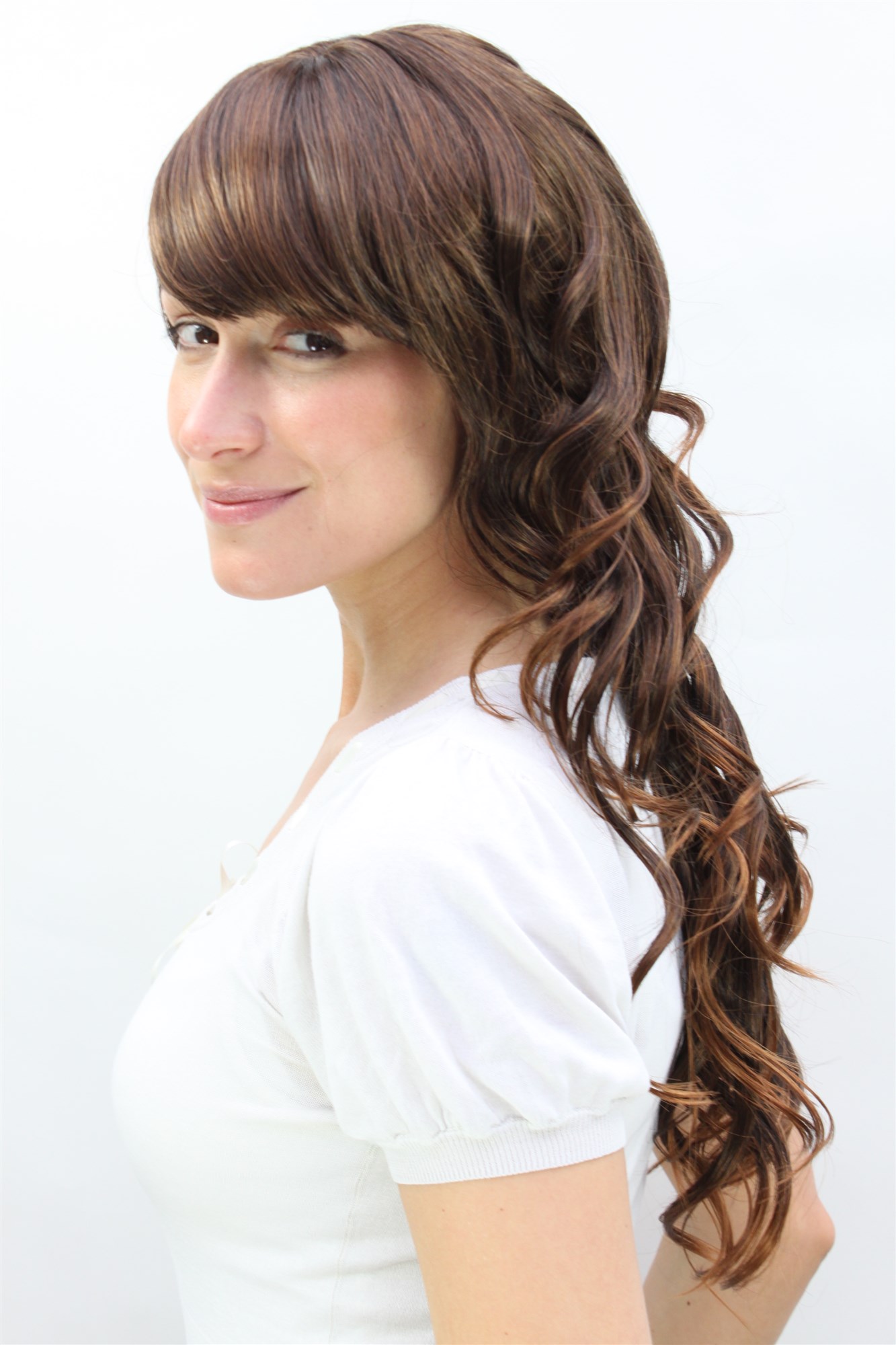 hochwertige Qualitätsperücken, Damenperücke braun gesträhnt langes Haar 6004A-2T30, Ansicht 2, WIG ME UP: Ihr Perücken Online Shop wellige Tressen-Perücke mit Kopfhaut-Imitat Braun lange Haare für Damen