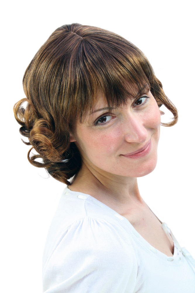 hochwertige Qualitätsperücken, Damen Perücke Romantik-Look Rotbraun mit dunklem Goldblond 2001-30H144, Vorderansicht, WIG ME UP: Ihr Perücken Online Shop lockige Tressen-Perücke mit Kopfhaut-Imitat Rotbraun und dunkles Goldblond kurze Haare für Damen