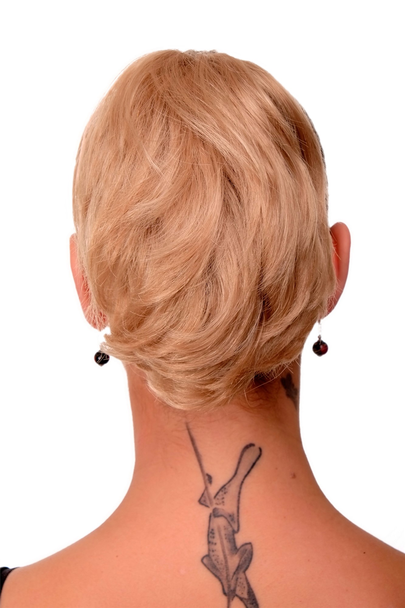 hochwertiges Haarteil Hellblond kurz wild Befestigung mit Butterfly-Klammer Modell: T6545, Vorderansicht, WIG ME UP: Ihr Perücken Online Shop glattes Zopf-Haarteil Goldblond 20 cm lang