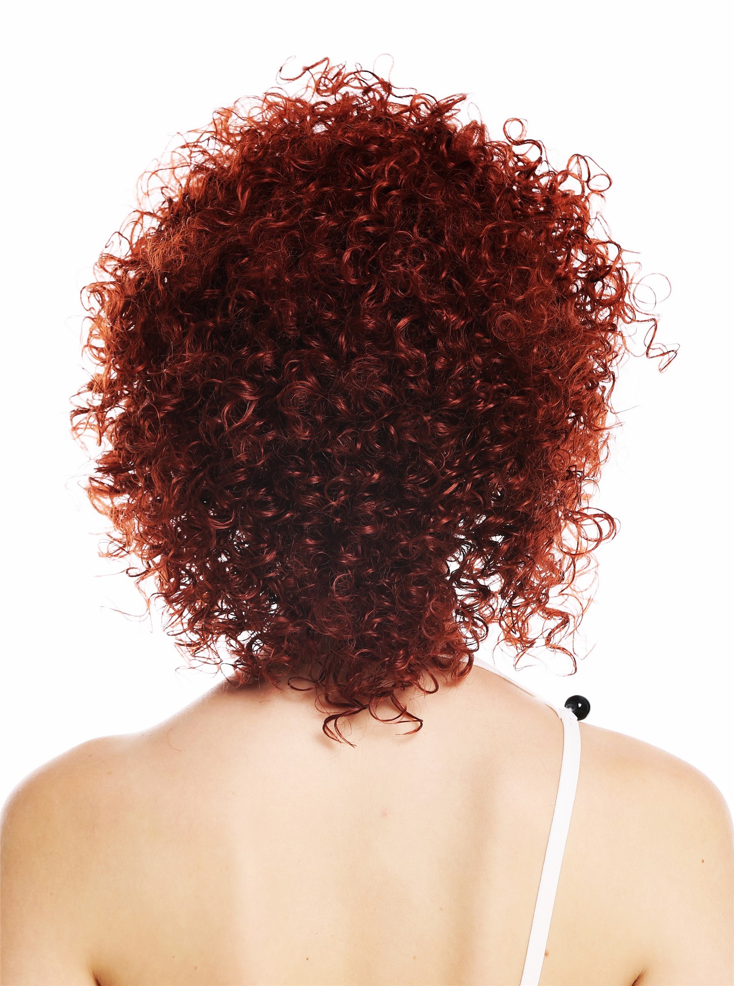 hochwertige Qualitätsperücken, Perücke kurz voluminös gelockt Kupfer Rot VK-11-350, Ansicht 4, WIG ME UP: Ihr Perücken Online Shop lockige Tressen-Perücke Kupferrot kurze Haare für Damen
