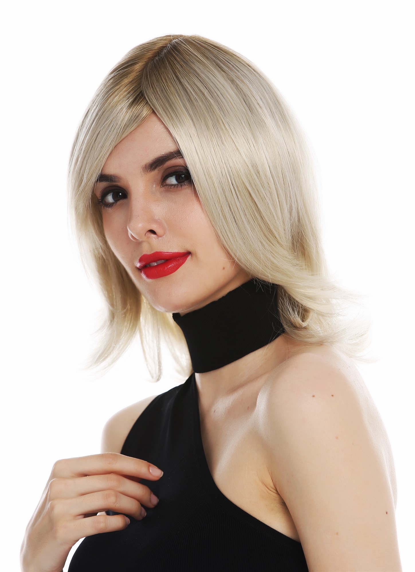 Quality Wigs, Ladies, blonde-brown mix, straight, shoulder-length