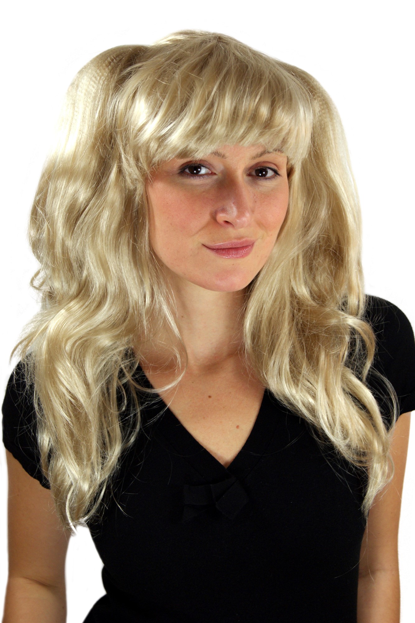 Party/Fancy Dress Lady WIG long voluminous wavy FRINGE BLOND beautiful long pigtails Gothic Lolita, front view, WIG ME UP: Your Perücken Online Shop Party Wig, Ladies, Blonde, straight, long