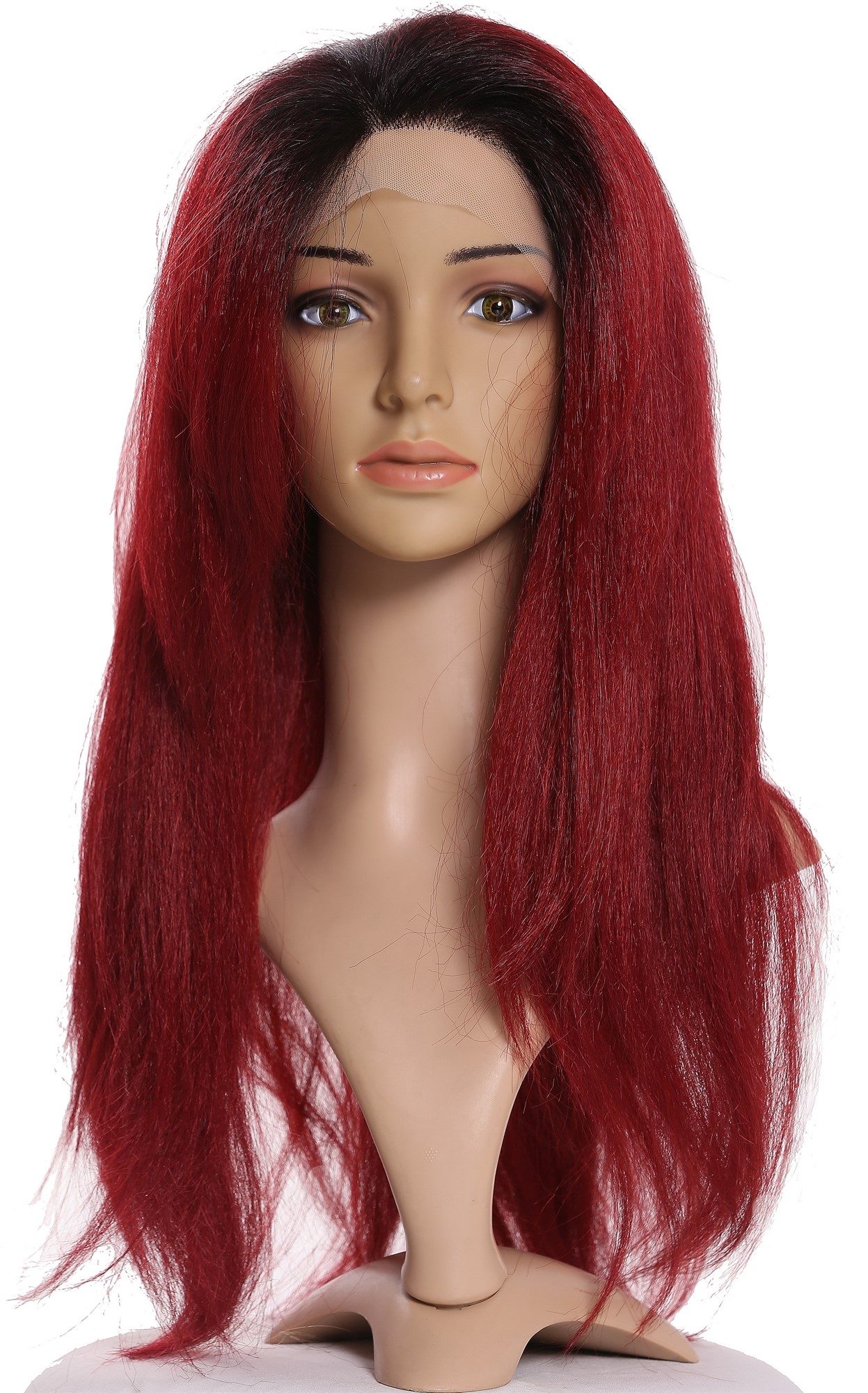 Quality Wigs, Ladies, garnet red-velvet black mix, straight, long