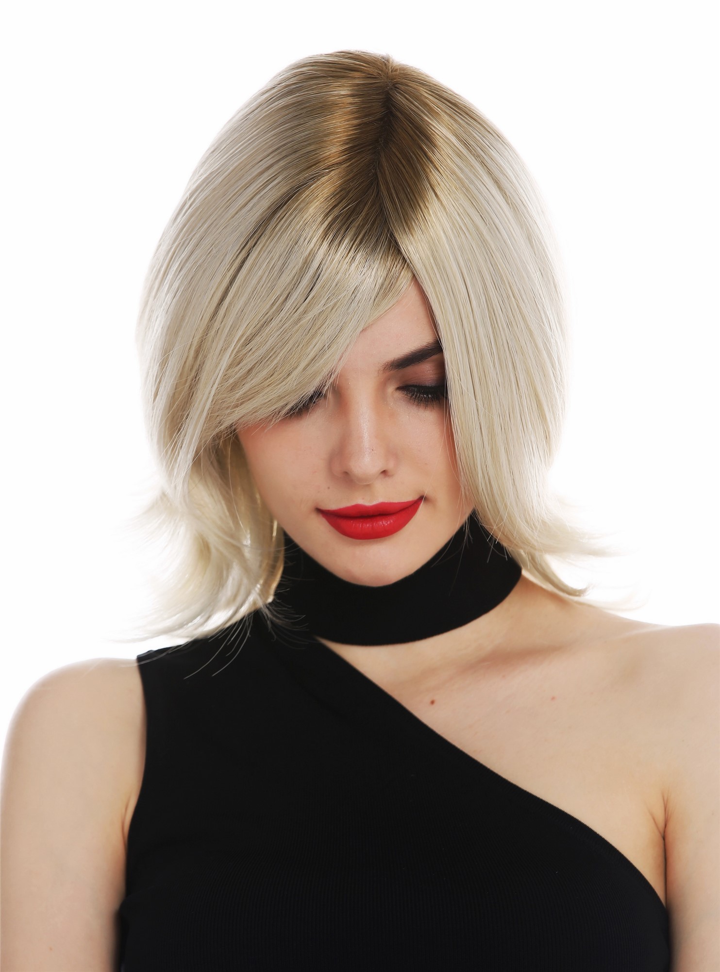 Quality Wigs, Ladies, blonde-brown mix, straight, shoulder-length