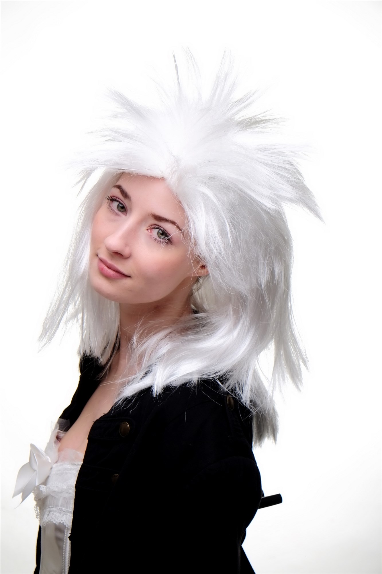 Party Wig, Ladies, White, wavy, shoulder-length