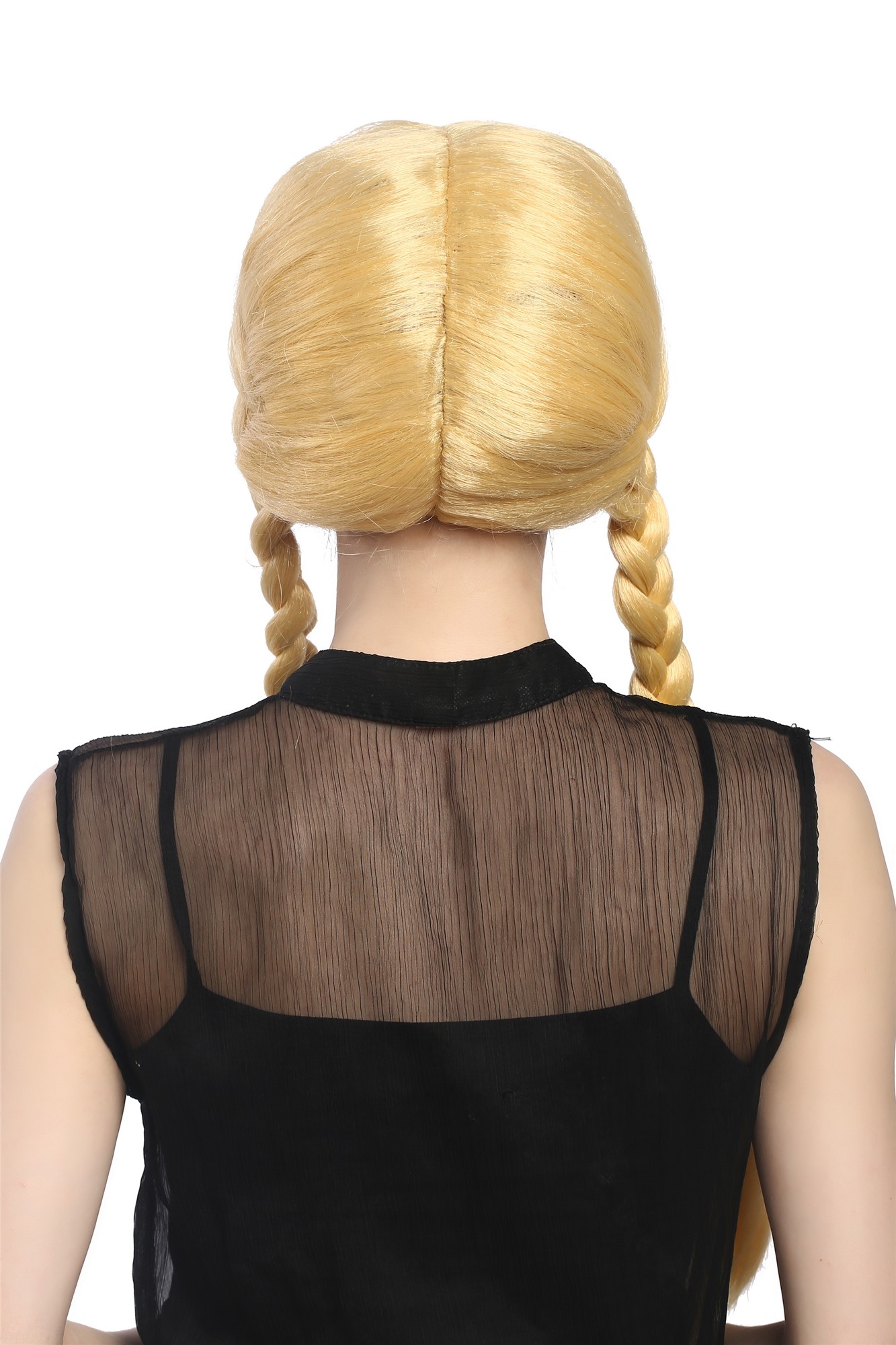 Lady Party Wig Fancy Dress gold yellowish blond long braided pigtails girly Lolita Schoolgirl, view 2, WIG ME UP: Your Perücken Online Shop Party Wig, Ladies, Blonde, Braided, long