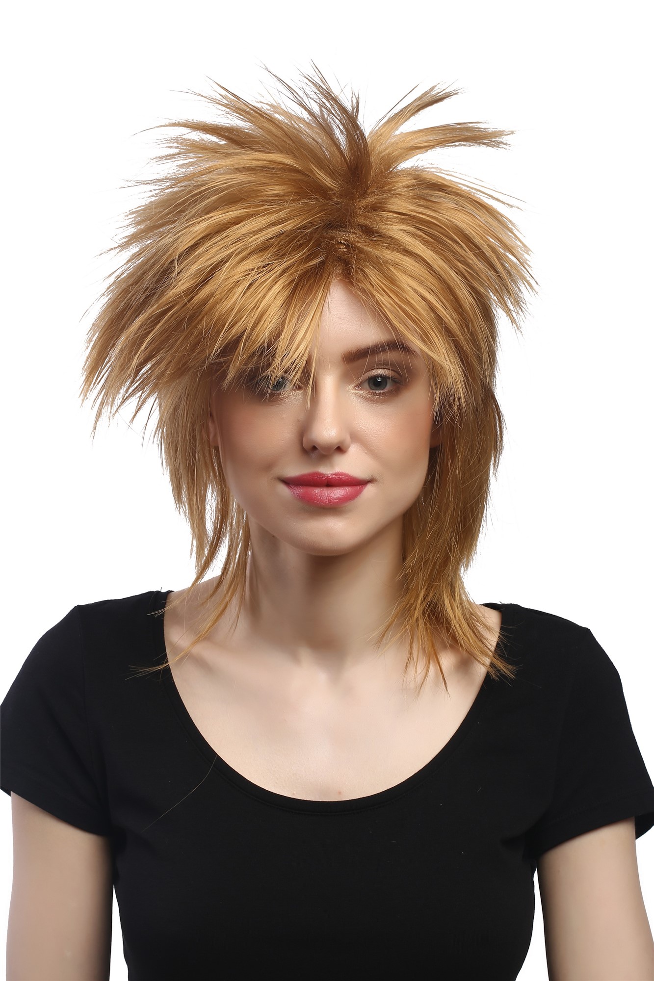 günstige Party Perücke, Perücke Wild Blond 80er Punk Wave DH1190-K27, Ansicht 2, WIG ME UP: Ihr Perücken Online Shop wellige Party Perücke Blond schulterlange Haare für Damen