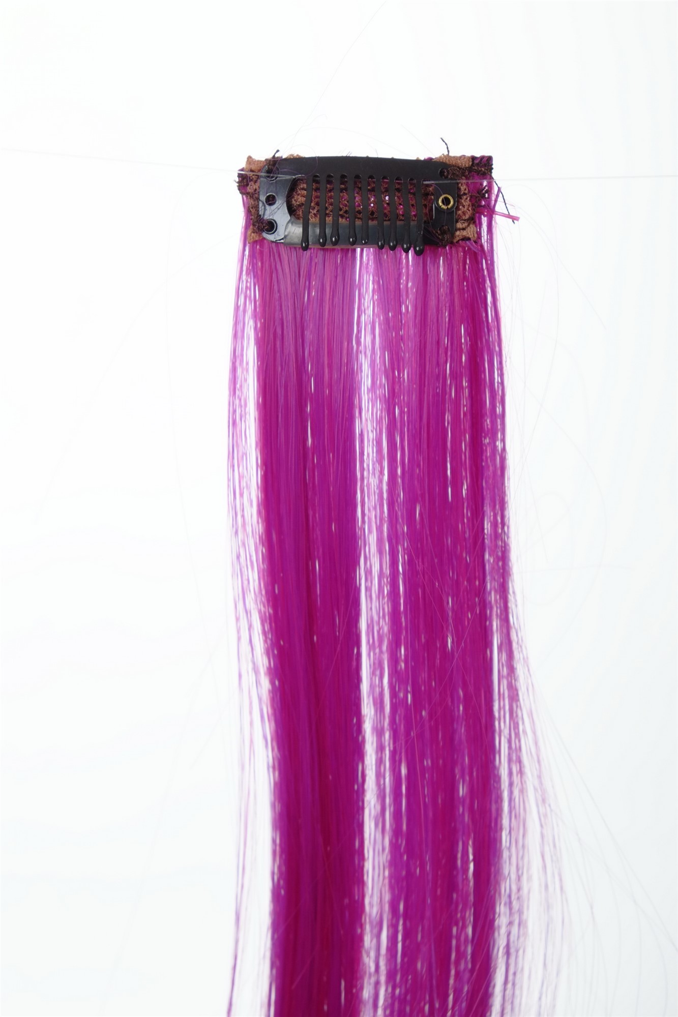 glatte Extensions Dunkelrosa-Neonviolett-Mix 45 cm lang