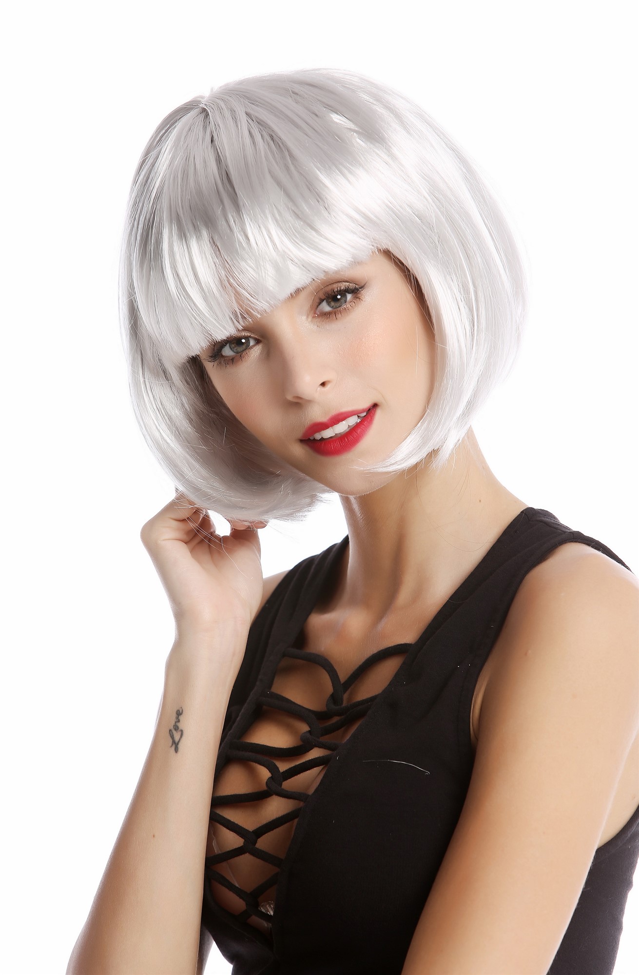 Party Wig, Ladies, Grey, straight, short