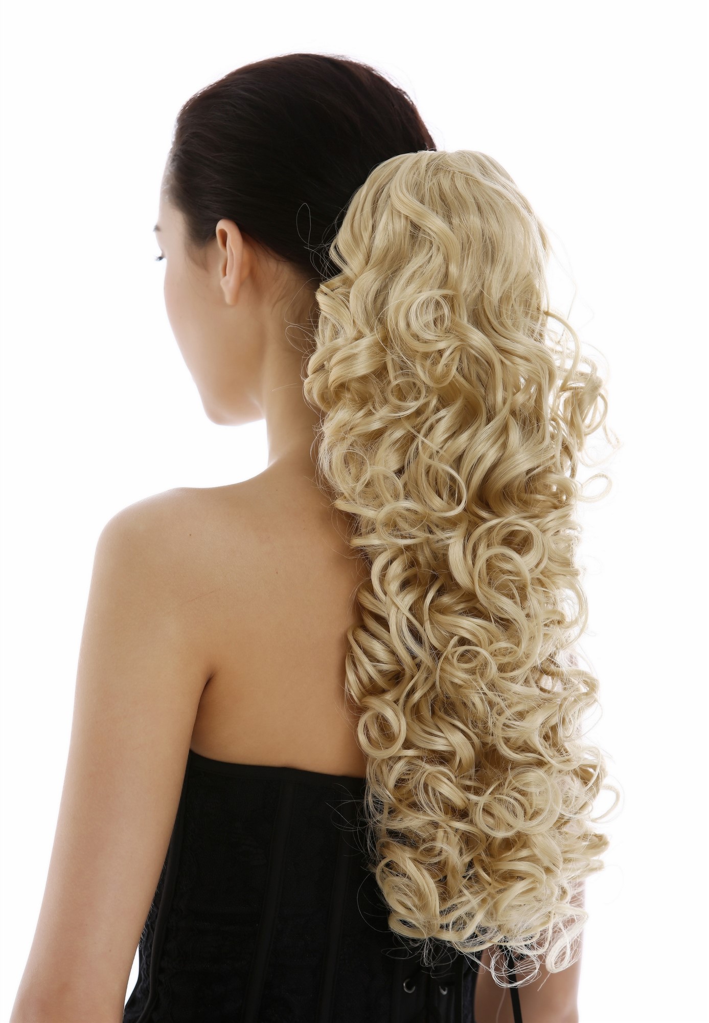 Hairpiece Halfwig 5 Clip Extension wide long curled curls light blond YZF-3180, view 2, WIG ME UP: Your Perücken Online Shop Ponytails, golden blonde, curled, long
