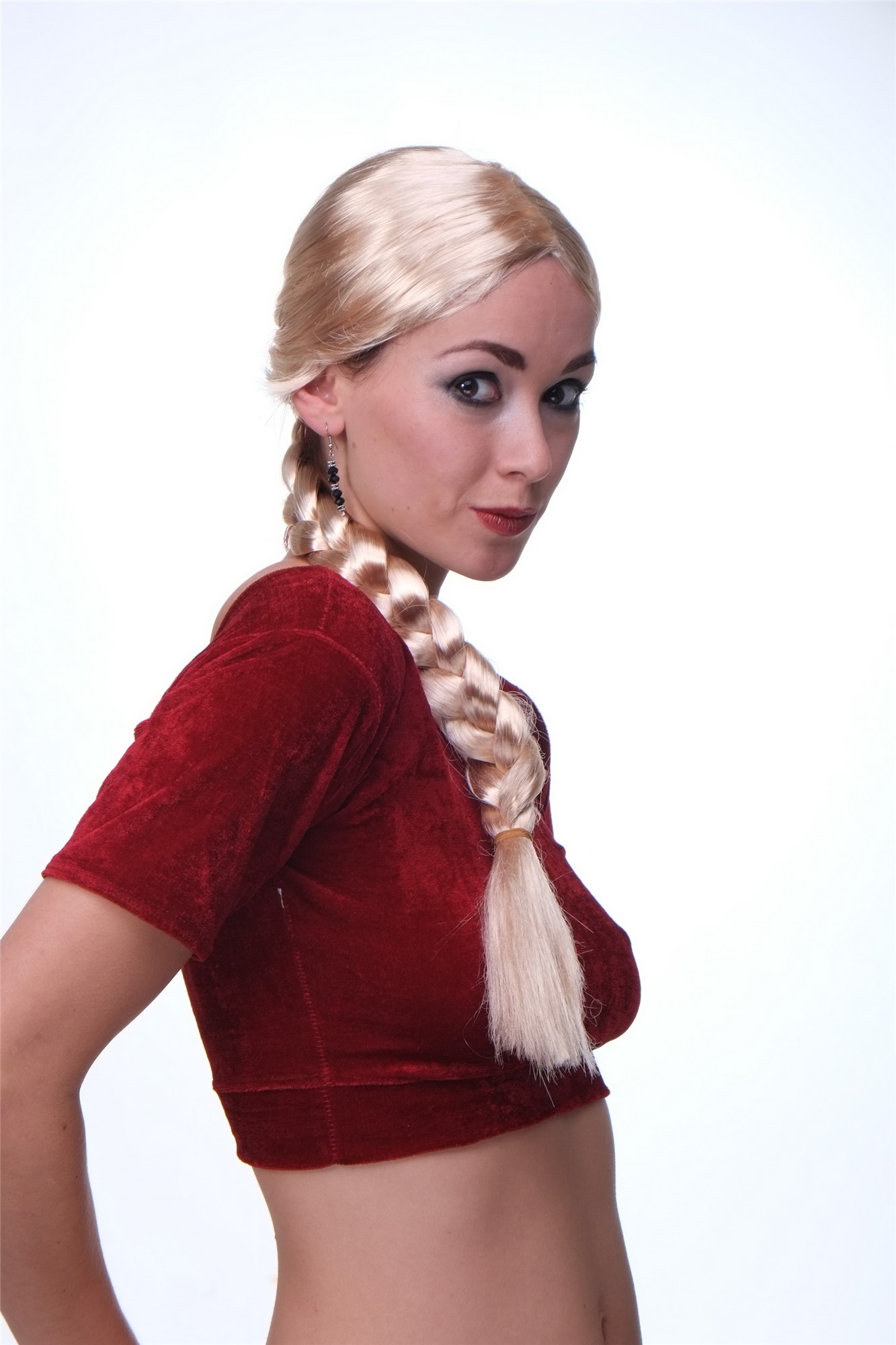Party/Fancy Dress/Halloween blond Wig with long braid Rapunzel Viking Princess, view 2, WIG ME UP: Your Perücken Online Shop Party Wig, Ladies, Blonde, Braided, long