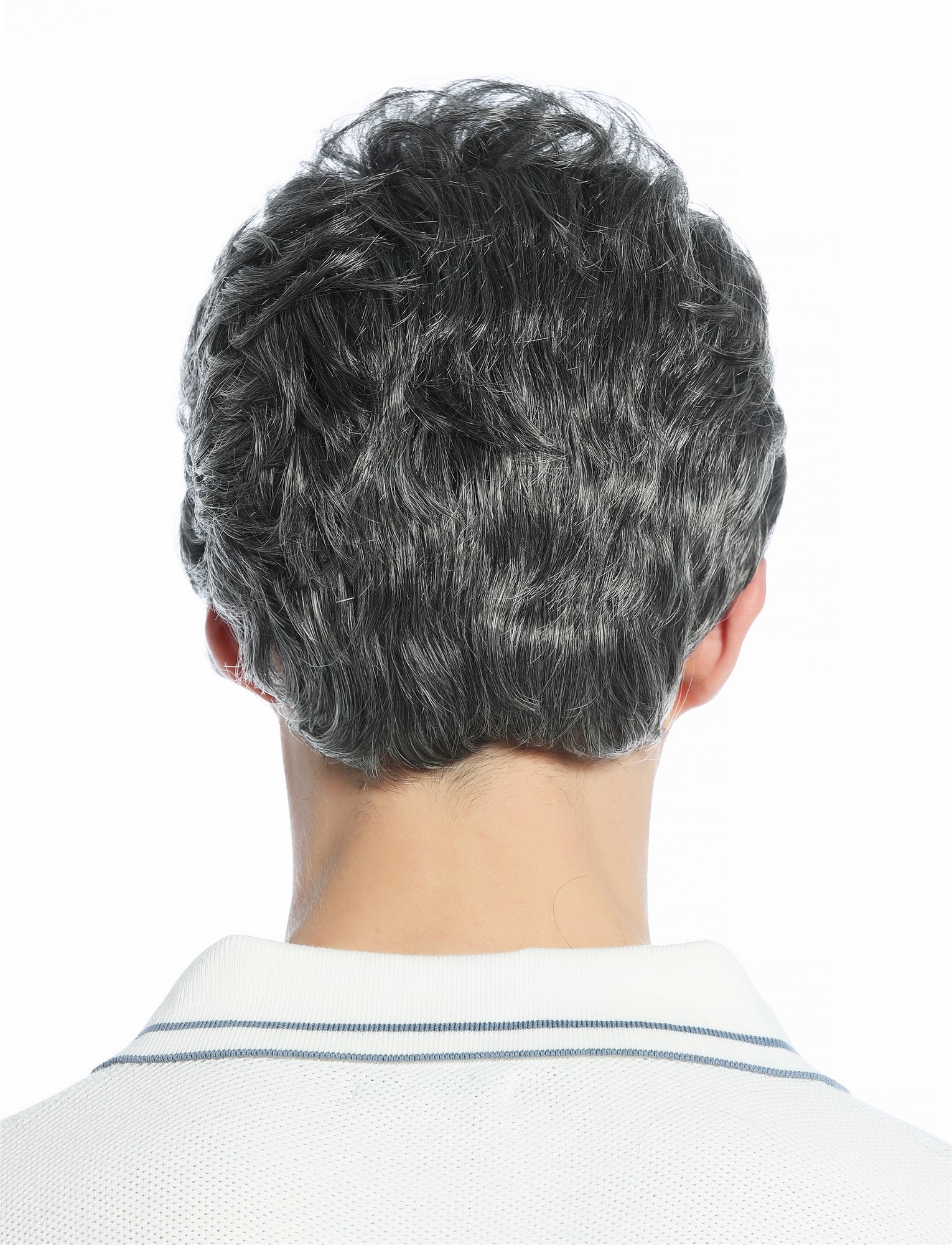 Wig Men Women unisex quiff short slightly waved dense dark grey gray mix DW1333A, view 6, WIG ME UP: Your Perücken Online Shop Quality Wigs, Unisex, dark gray, wavy, short