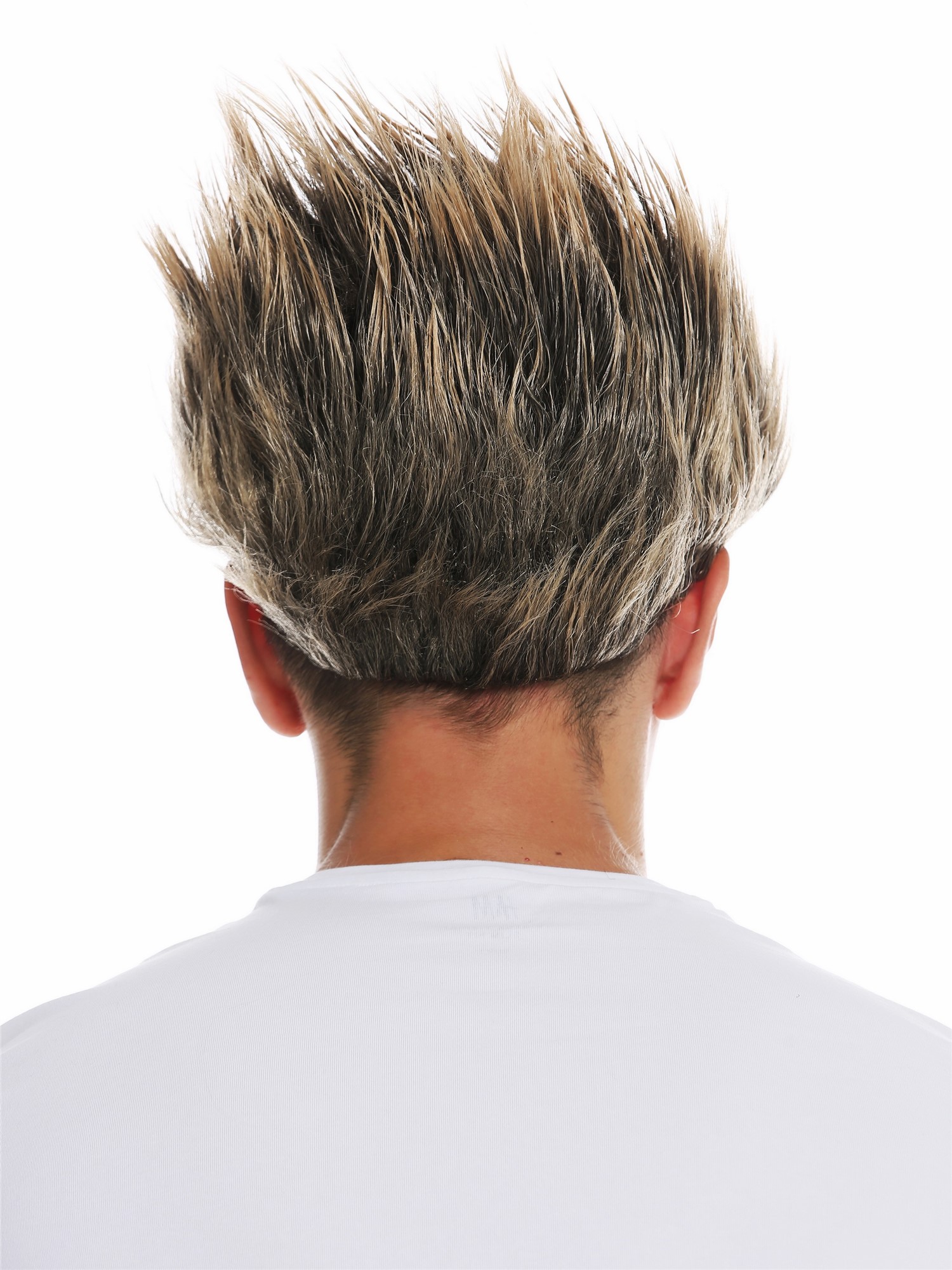 Wig Halloween men women high teased troll devil goblin black blonde tips 31733, view 5, WIG ME UP: Your Perücken Online Shop Party Wig, Men, jet black-caramel blonde mix, straight, short