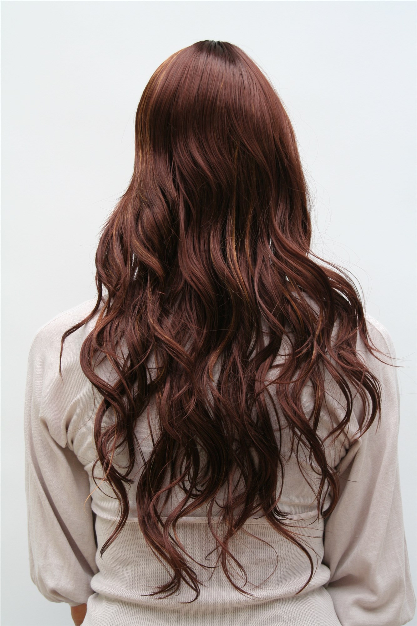 BEAUTIFUL brunette chestnut BROWN Lady  Wig CUTE & SEXY PARTING wavy long (9320-33/30C), view 3, WIG ME UP: Your Perücken Online Shop Quality Wigs, Ladies, red-brown-chestnut mix, wavy, long