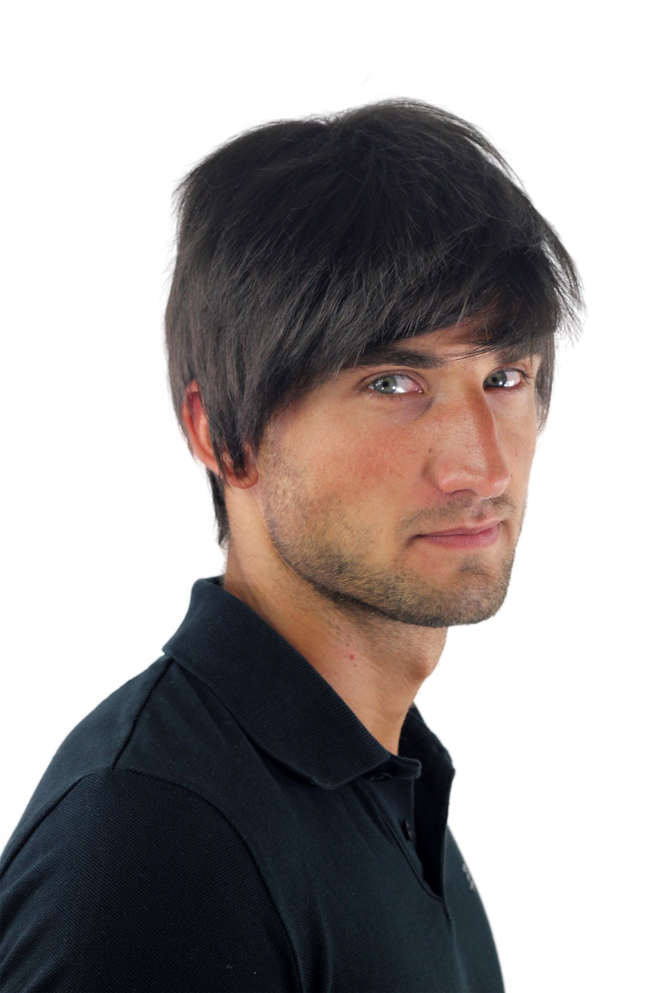 Men's WIG (for Men or Unisex) HIGH  synthetic short DARK BROWN youthful young look parting, view 3, WIG ME UP: Your Perücken Online Shop Quality Wigs, Men, dark brown, straight, short