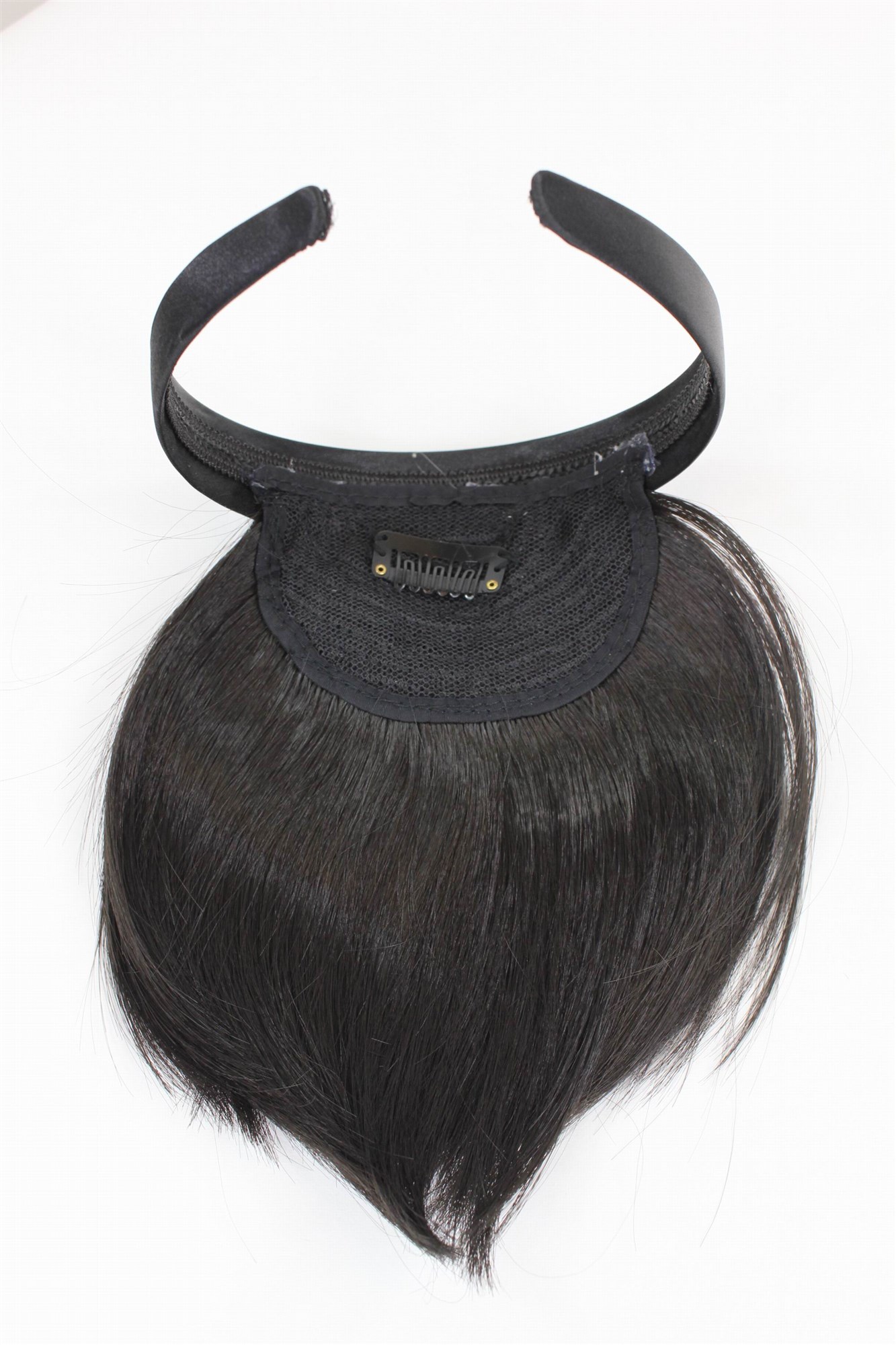 Clip-In Bang, black-brown, straight, short