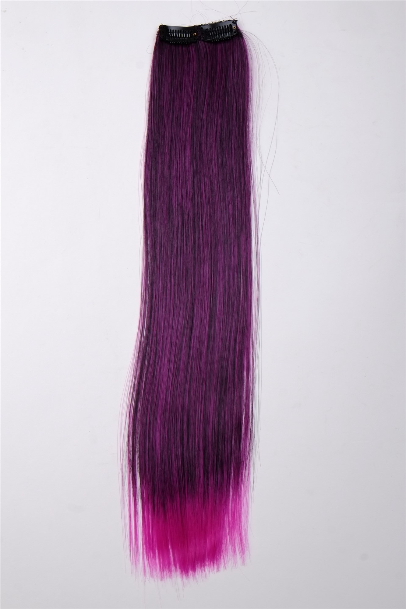 glatte Extensions Neonlila-Schwarz-Mix 45 cm lang