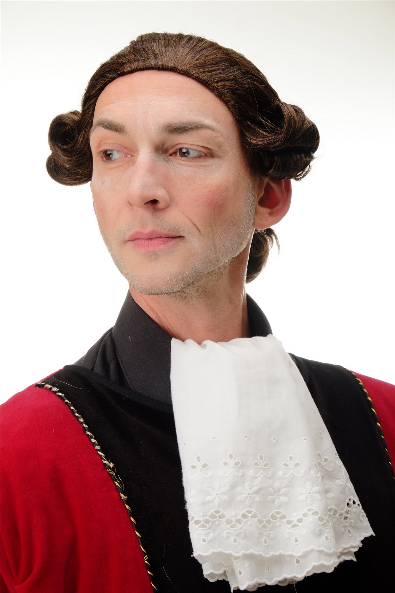 Men Man wig historic baroque lord noble duke king chestnut brown mix F2588, view 2, WIG ME UP: Your Perücken Online Shop Quality Wigs, Men, Brown, wavy, short