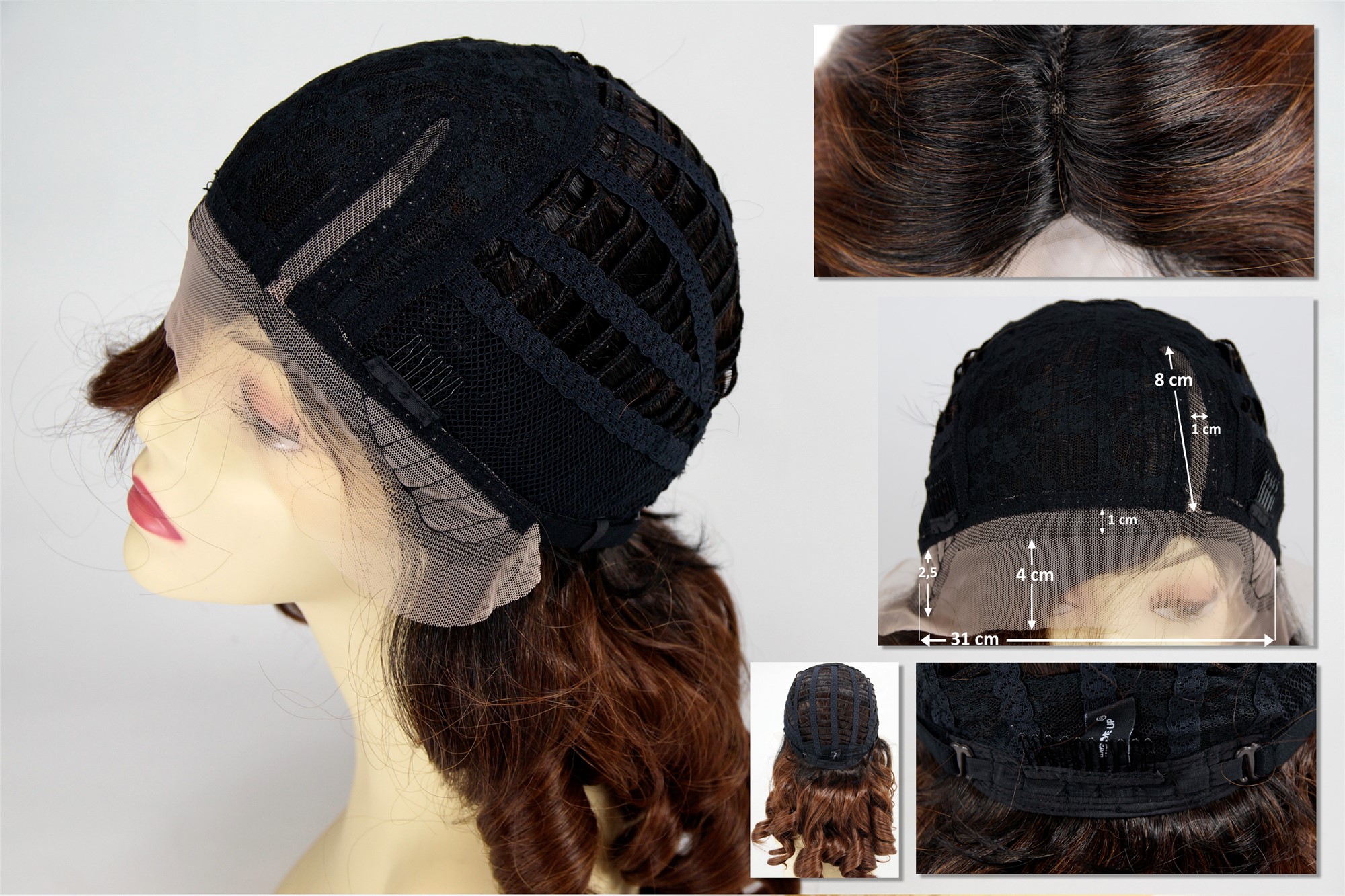 Quality Wigs, Ladies, brown-black mix, curled, long