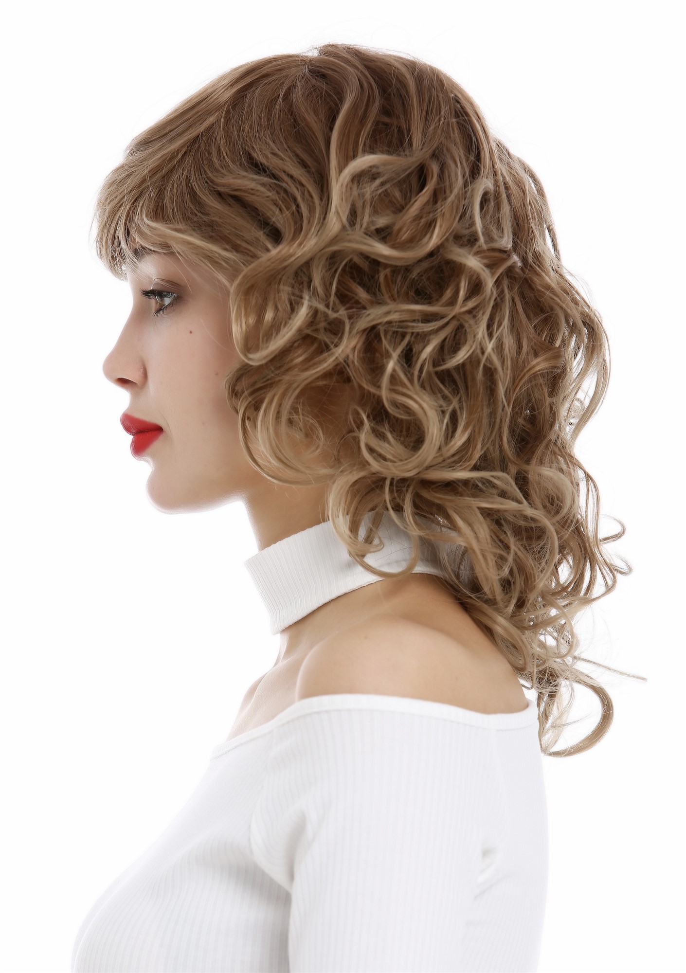 Quality Wigs, Ladies, light brown, curled, shoulder-length