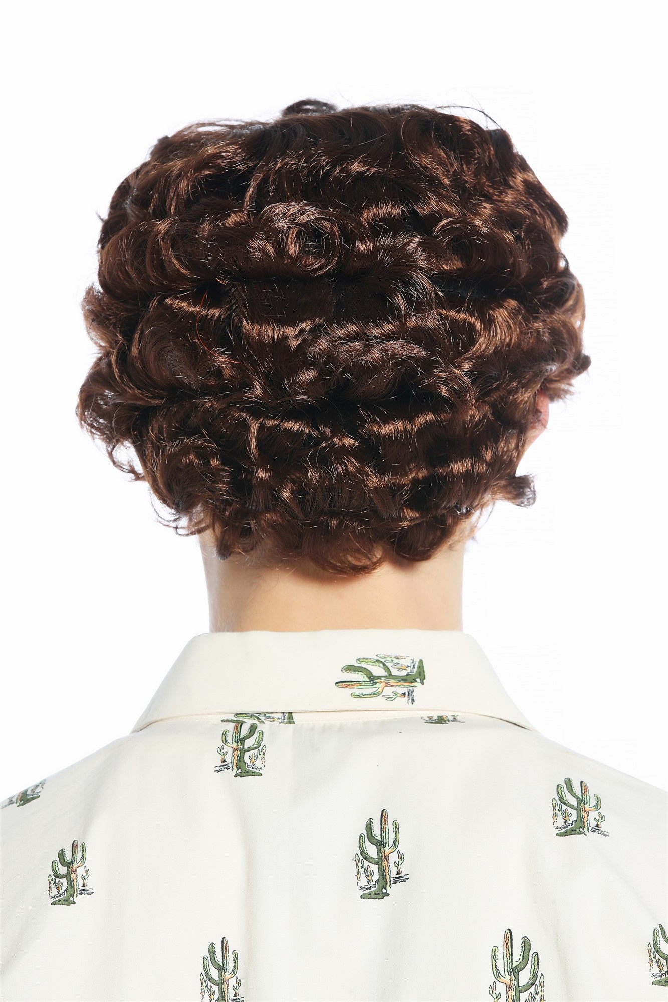 günstige Party Perücke, Perücke Herren Rockabilly Tolle wellig Koteletten50er Mahagoni Braun 24862-P33, Ansicht 4, WIG ME UP: Ihr Perücken Online Shop lockige Party Perücke Mahagoni kurze Haare für Herren