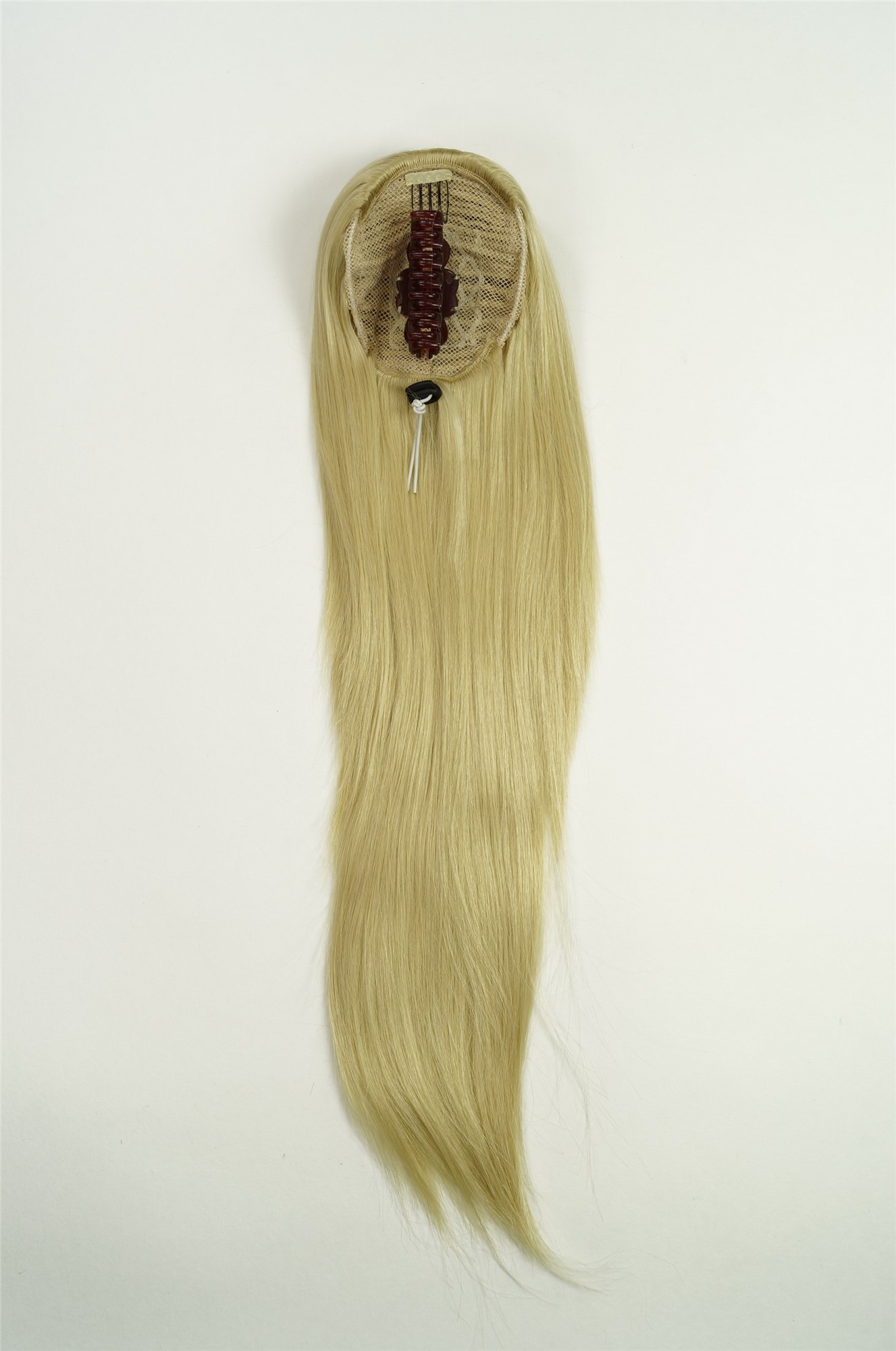 hochwertiges Haarteil voluminös glatt Butterfly-Clip + Gummizug Gold-Lichblond WK06-202, Ansicht 2, WIG ME UP: Ihr Perücken Online Shop glattes Zopf-Haarteil Gold-Lichblond 60 cm lang