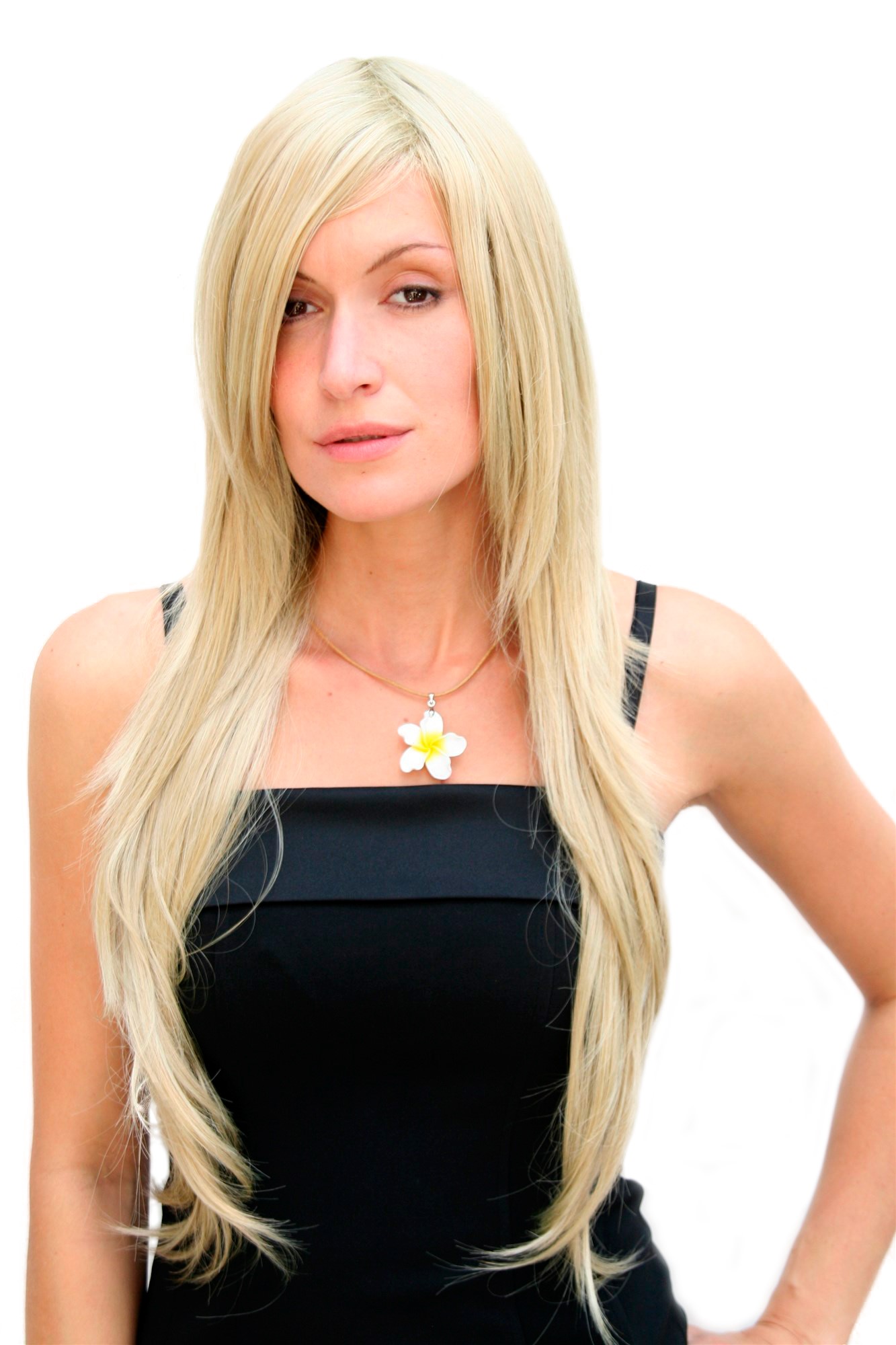 Quality Wigs, Ladies, golden blonde-light ash blonde mix, straight, very long