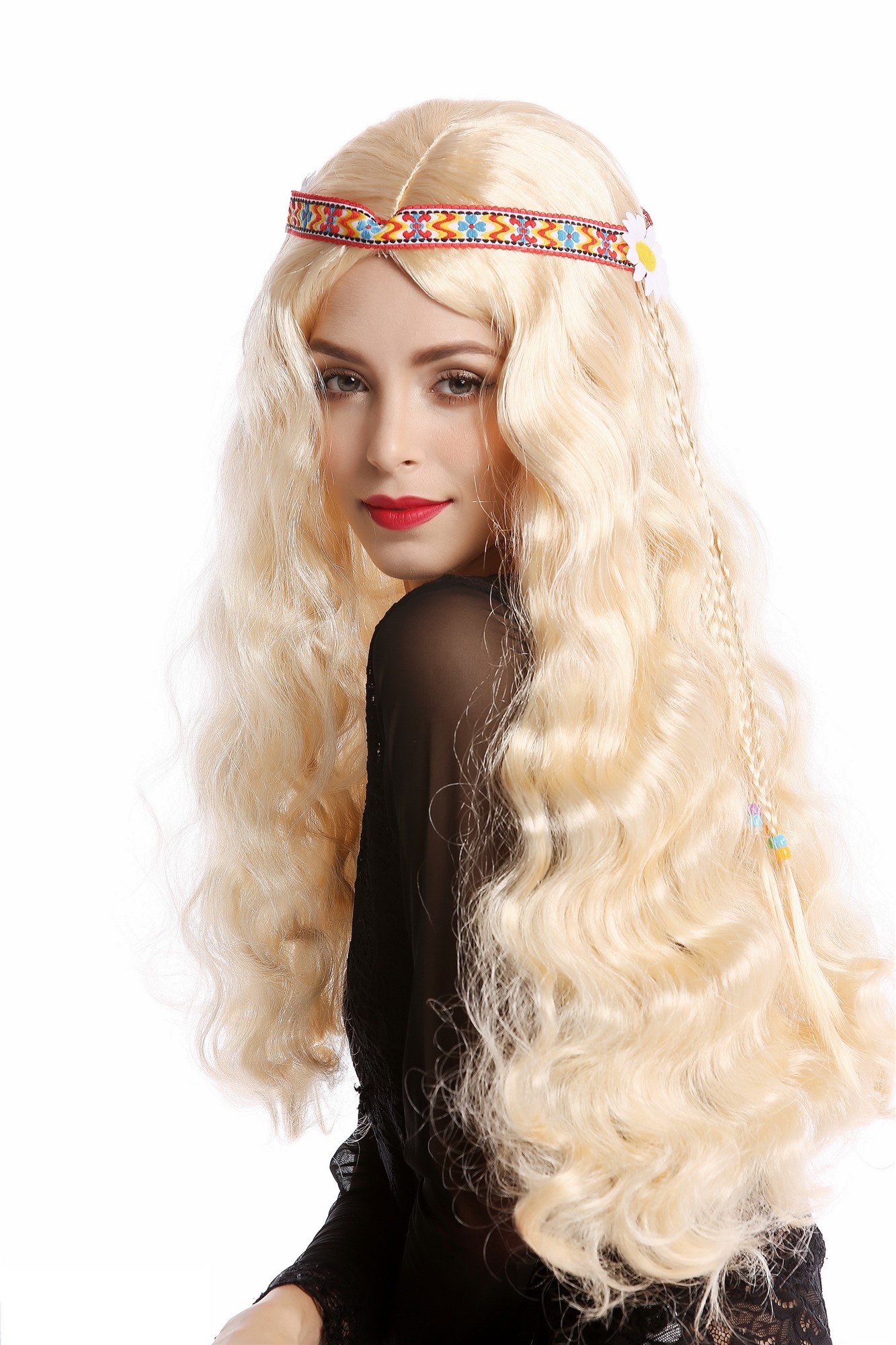 Party Wig, Unisex, Blonde, wavy, long