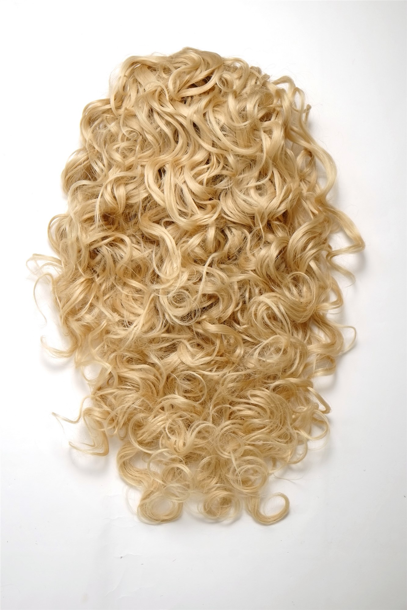 Hairpiece Ponytail with 2 combs/clips & elastic draw string long full curls voluminous golden blond, view 3, WIG ME UP: Your Perücken Online Shop Ponytails, golden-light blonde, curled, shoulder-length