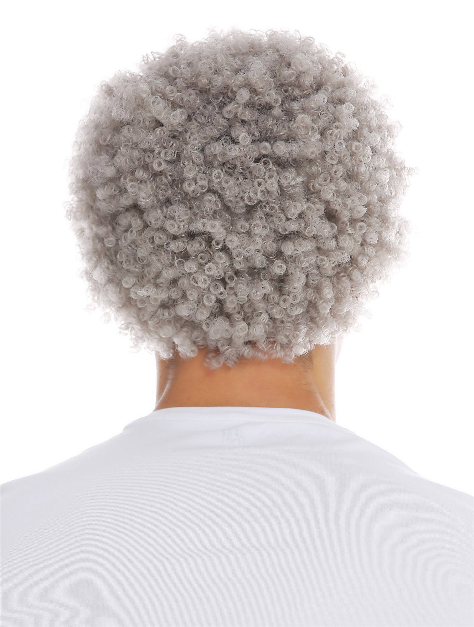 Wig carnival Halloween men women short afro frizzy curly grey gray MMAS-6M, view 4, WIG ME UP: Your Perücken Online Shop Party Wig, Unisex, silver gray, curled, short