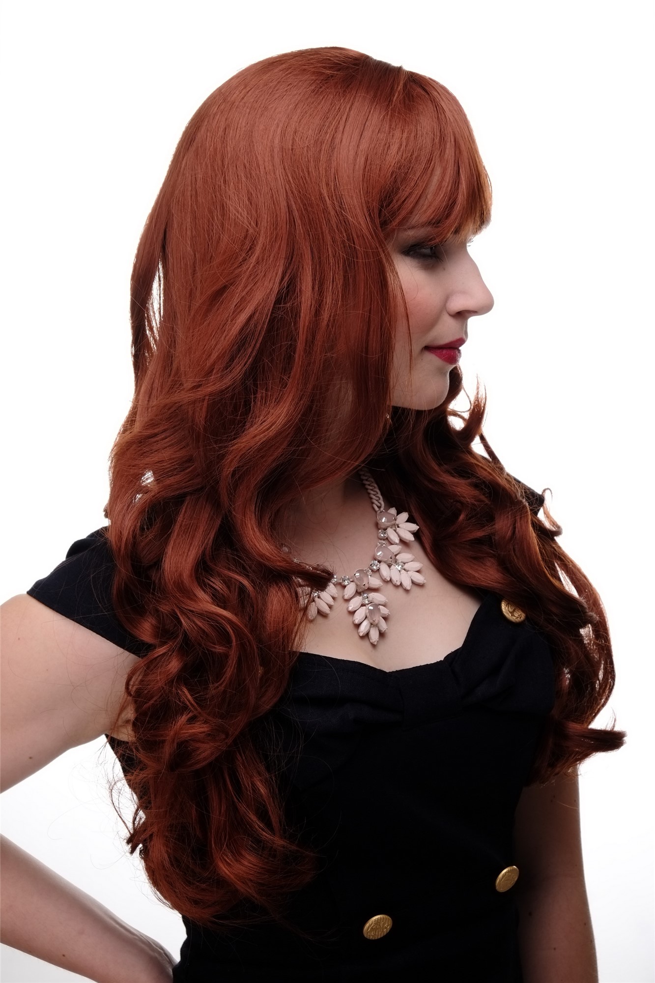 Quality Wigs, Ladies, copper, curled, long