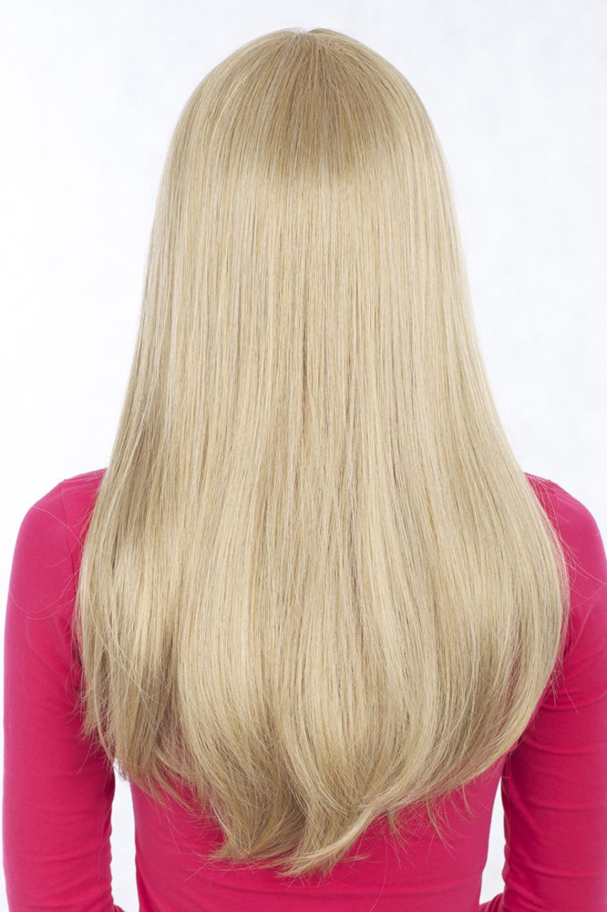 glatte Tressen-Perücke mit Kopfhaut-Imitat Goldblond lange Haare für Damen