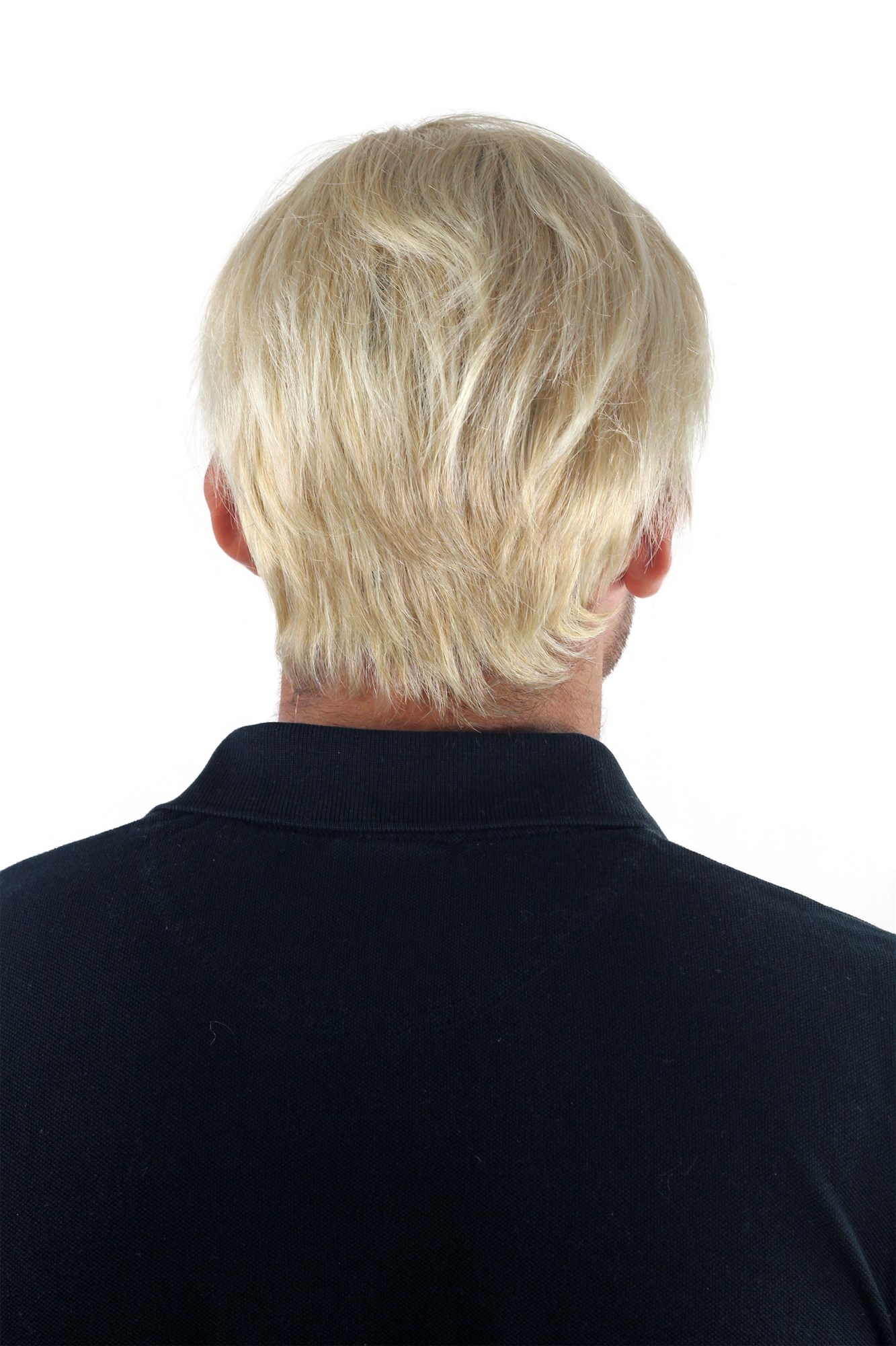 glatte Tressen-Perücke mit Kopfhaut-Imitat Blond-Mix kurze Haare für Herren