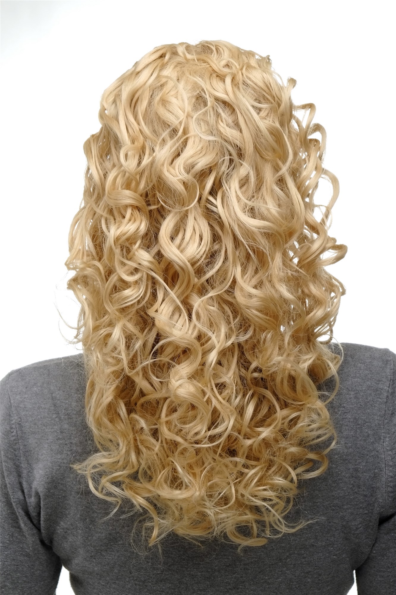 Hairpiece Ponytail with 2 combs/clips & elastic draw string long full curls voluminous golden blond, view 4, WIG ME UP: Your Perücken Online Shop Ponytails, golden-light blonde, curled, shoulder-length